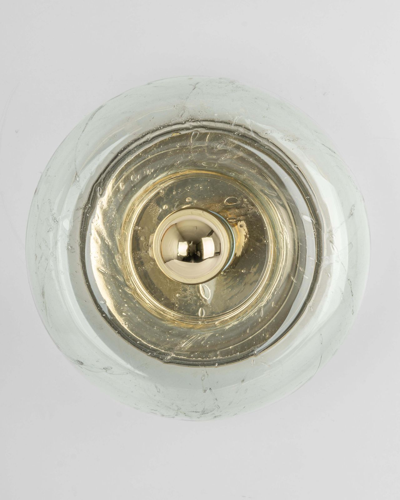 1 Of 6 Special Clear Glass Wall Light Doughnut Shape By Doria, Germany, 1960s photo vinterior