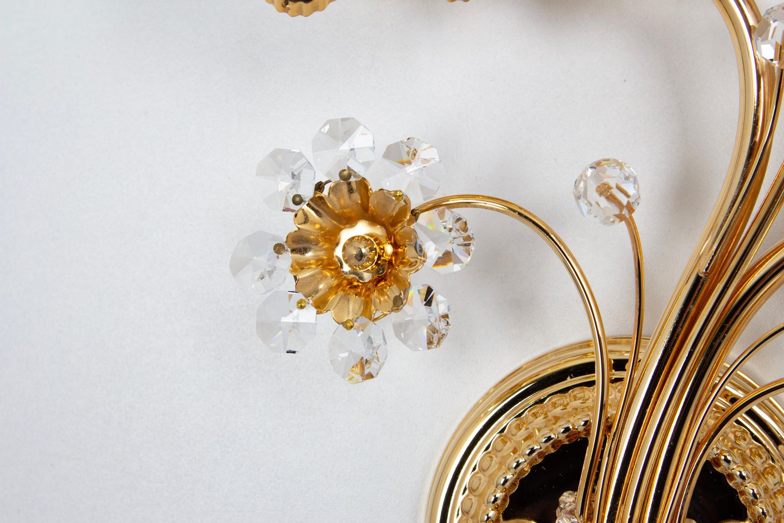 1 Of 4 Large Gilt Brass Flower Shape Wall Lights By Palwa, Germany, 1970s photo buy