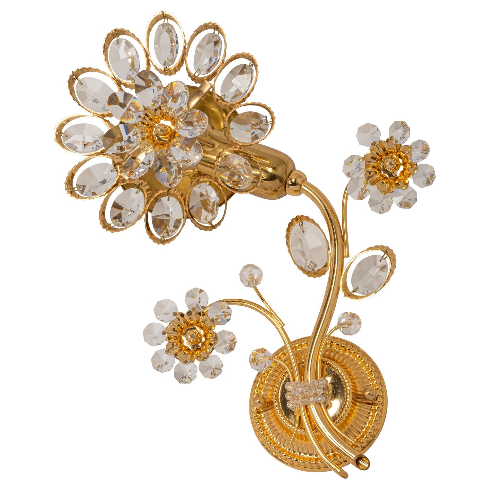 photo furniture 1 Of 3 Gilt Brass Flower Shape Wall Lights By Palwa, Germany, 1970s