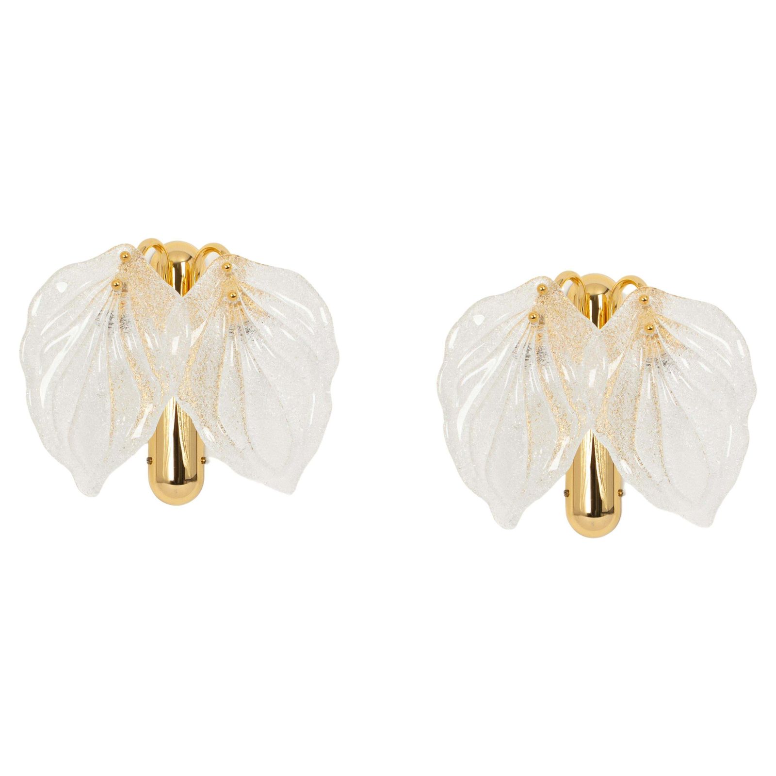 Pair Of Large Stunning Murano Glass Wall Sconce By Novaresi, Italy, 1970s