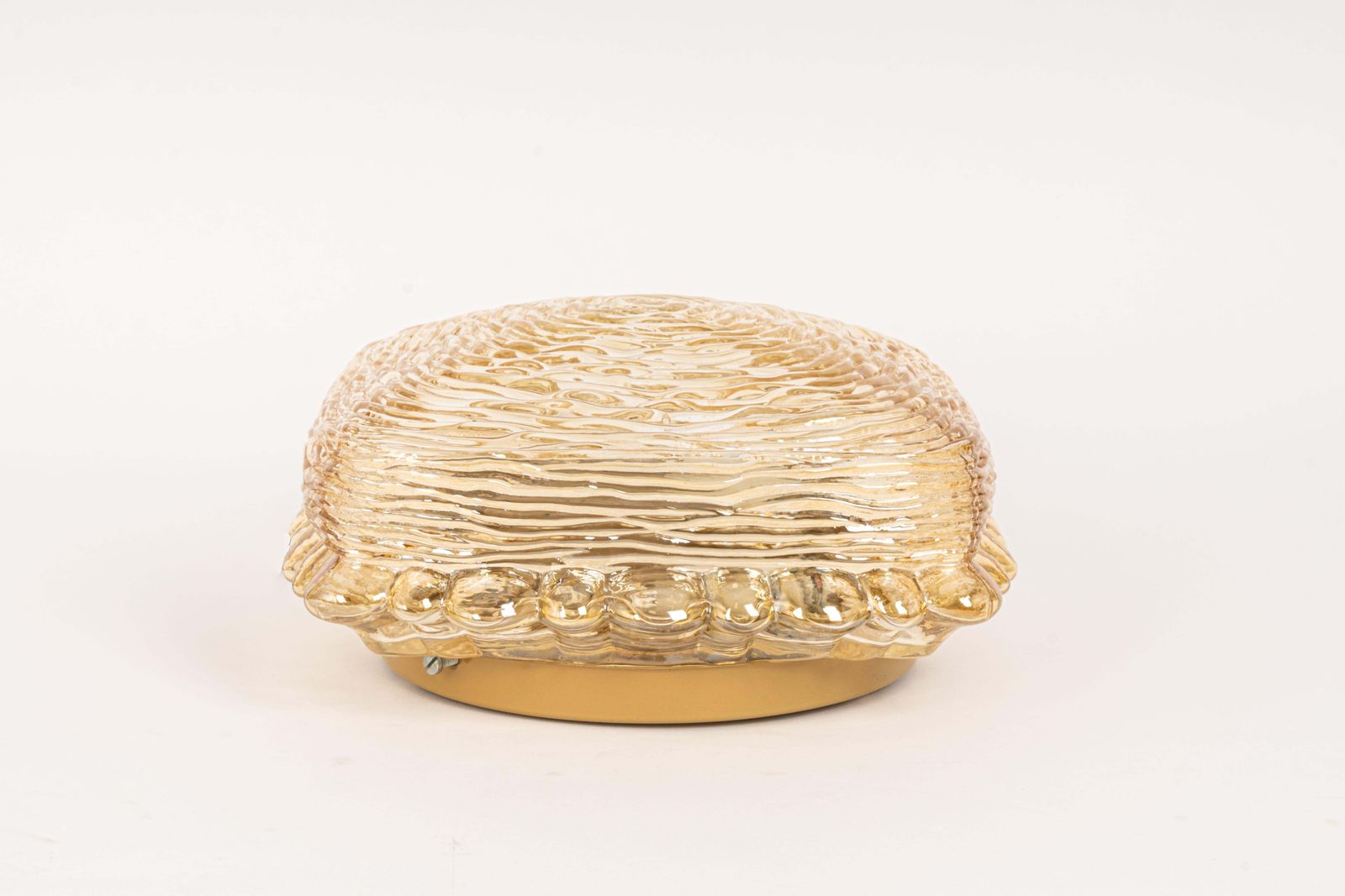 1 Of 8 Pairs Of Amber Glass Sconces In Thumbprint Shape, Germany, 1970s photo furniture
