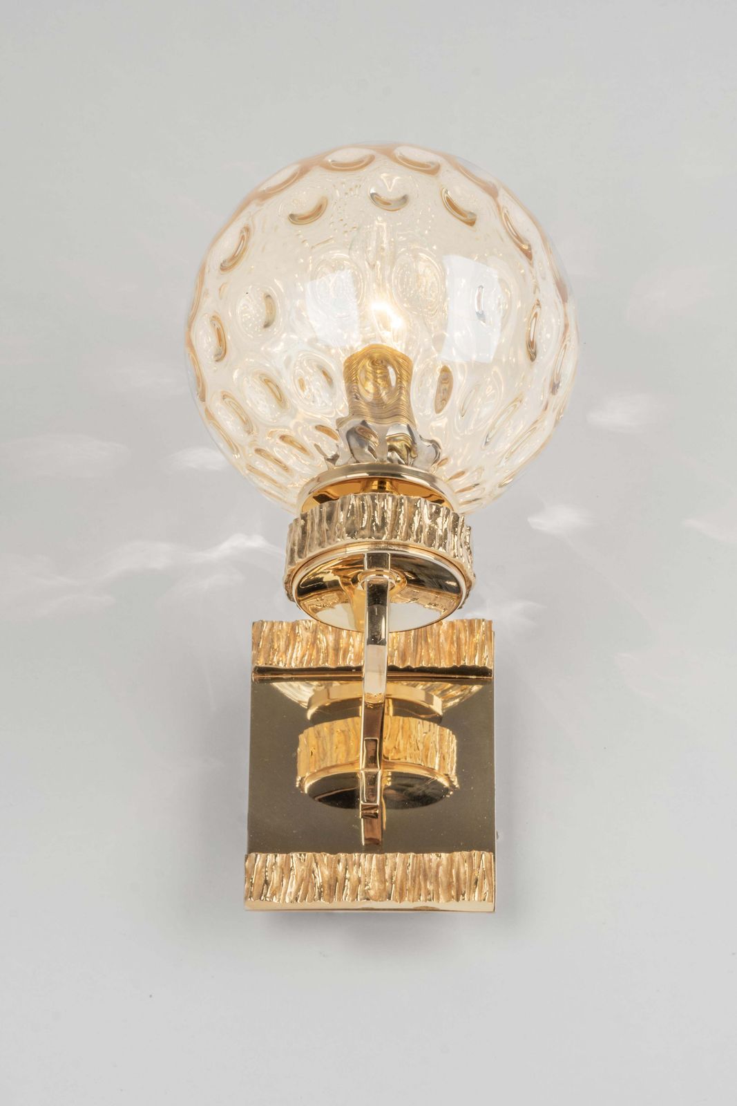 1 Of 3 Sets Of Glass And Brass Sconces Palwa Style, Germany, 1970s photo buy