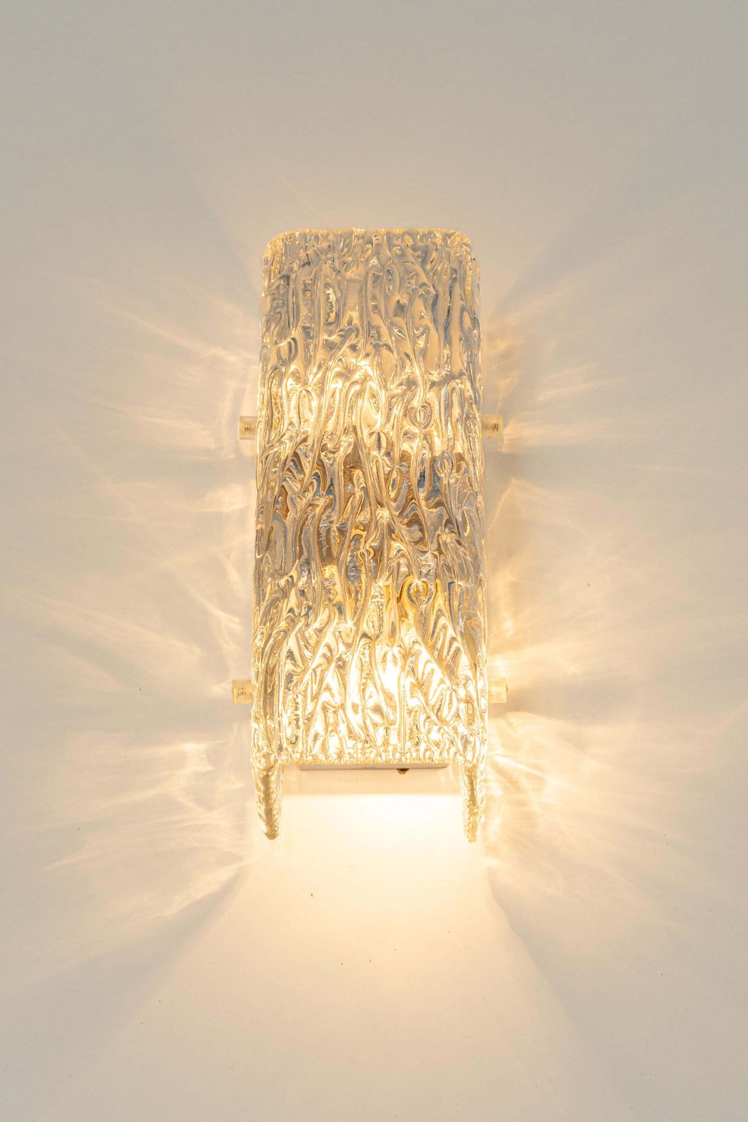 1 Of 2 Pairs Of Kalmar Sconces Glass Wall Lights, Austria, 1960s photo vintage