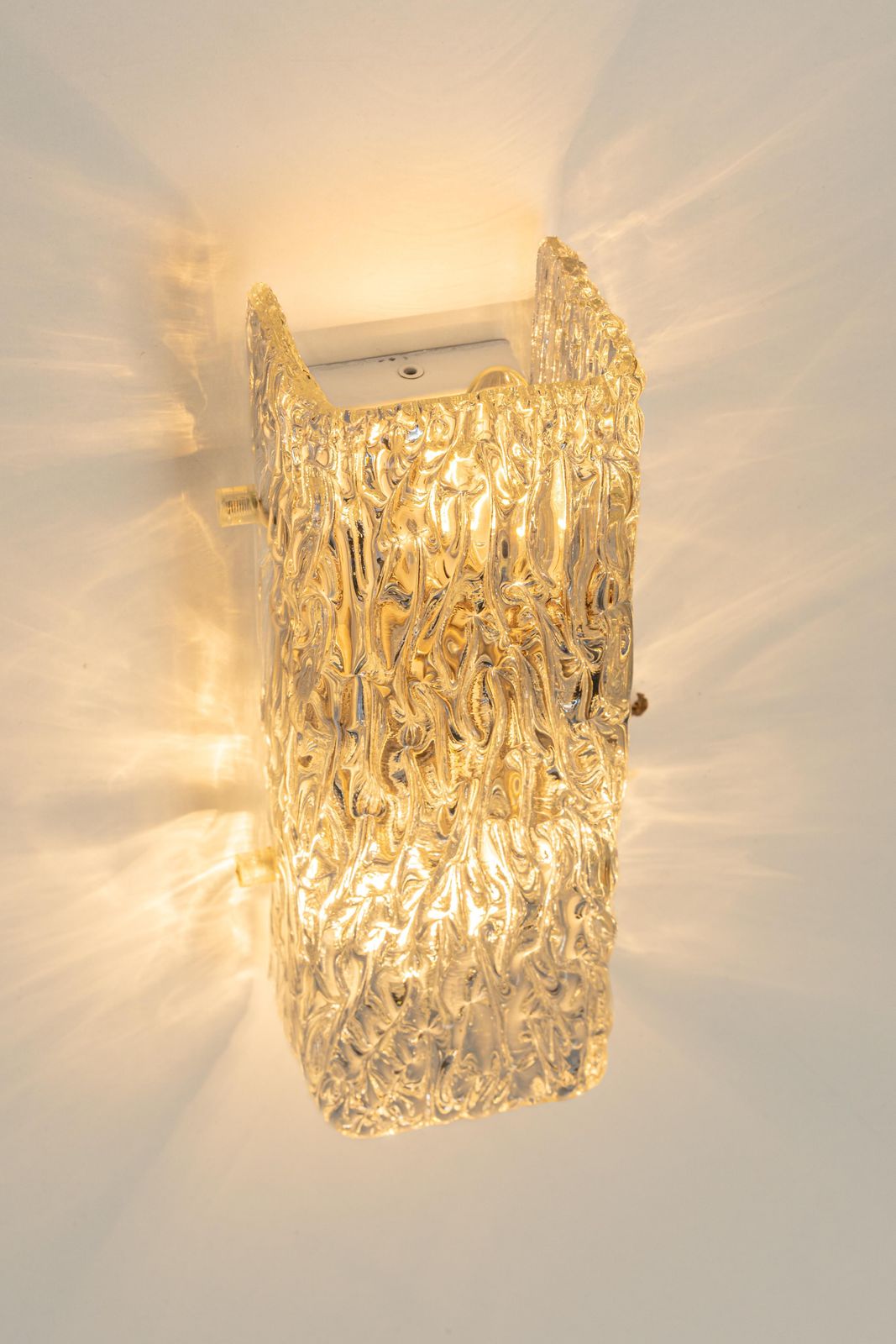 Lighting 1 Of 2 Pairs Of Kalmar Sconces Glass Wall Lights, Austria, 1960s photo