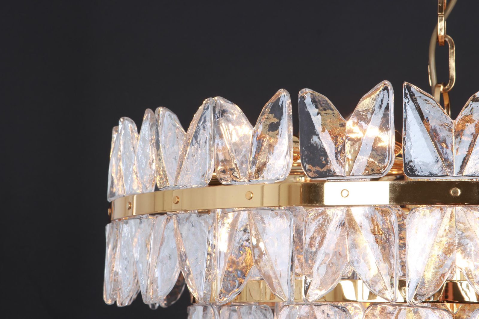 Huge Kalmar Chandelier 'Corina', Gilt Brass Glass, Austria, 1970 photo 11821.0