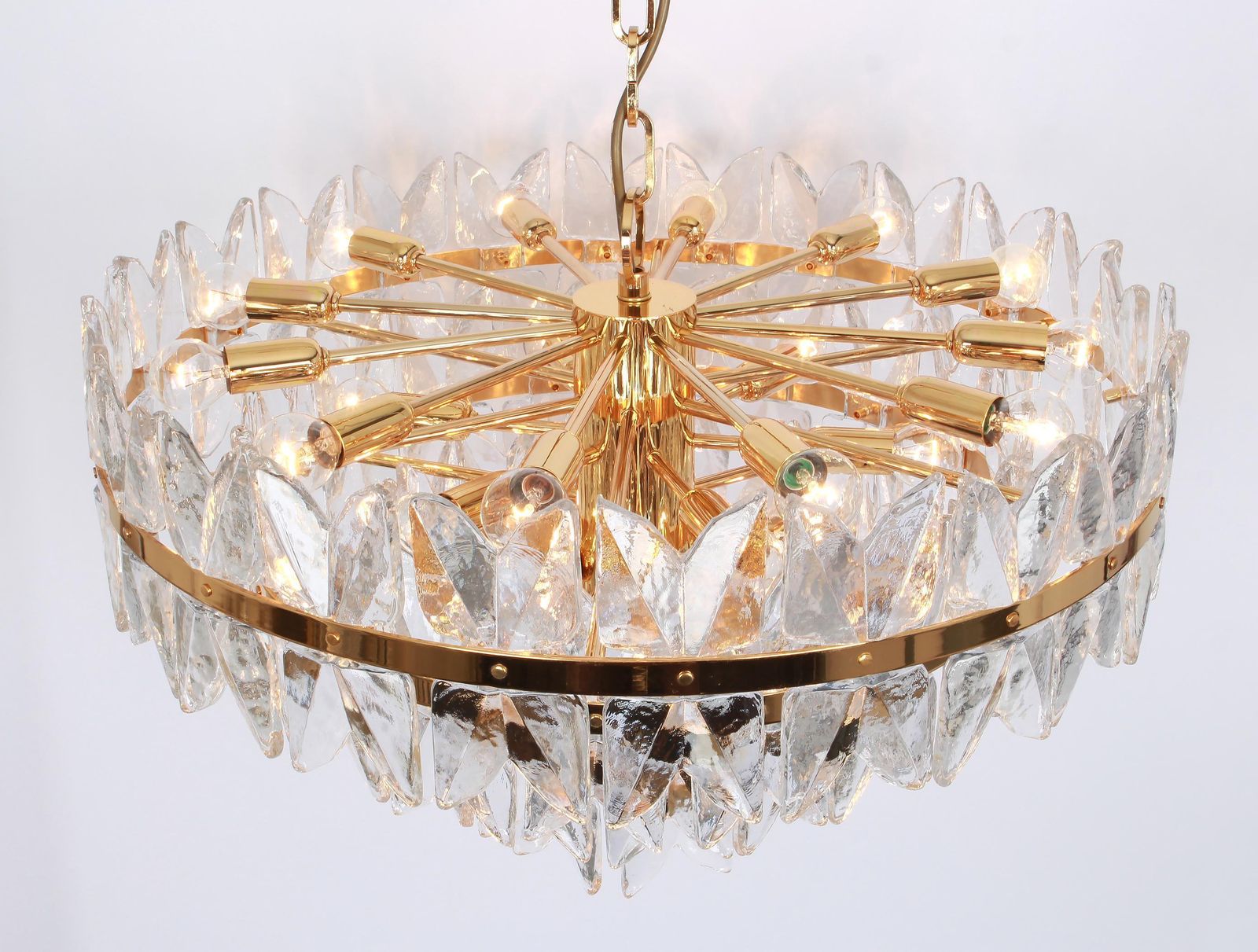 photo furniture Huge Kalmar Chandelier 'Corina', Gilt Brass Glass, Austria, 1970