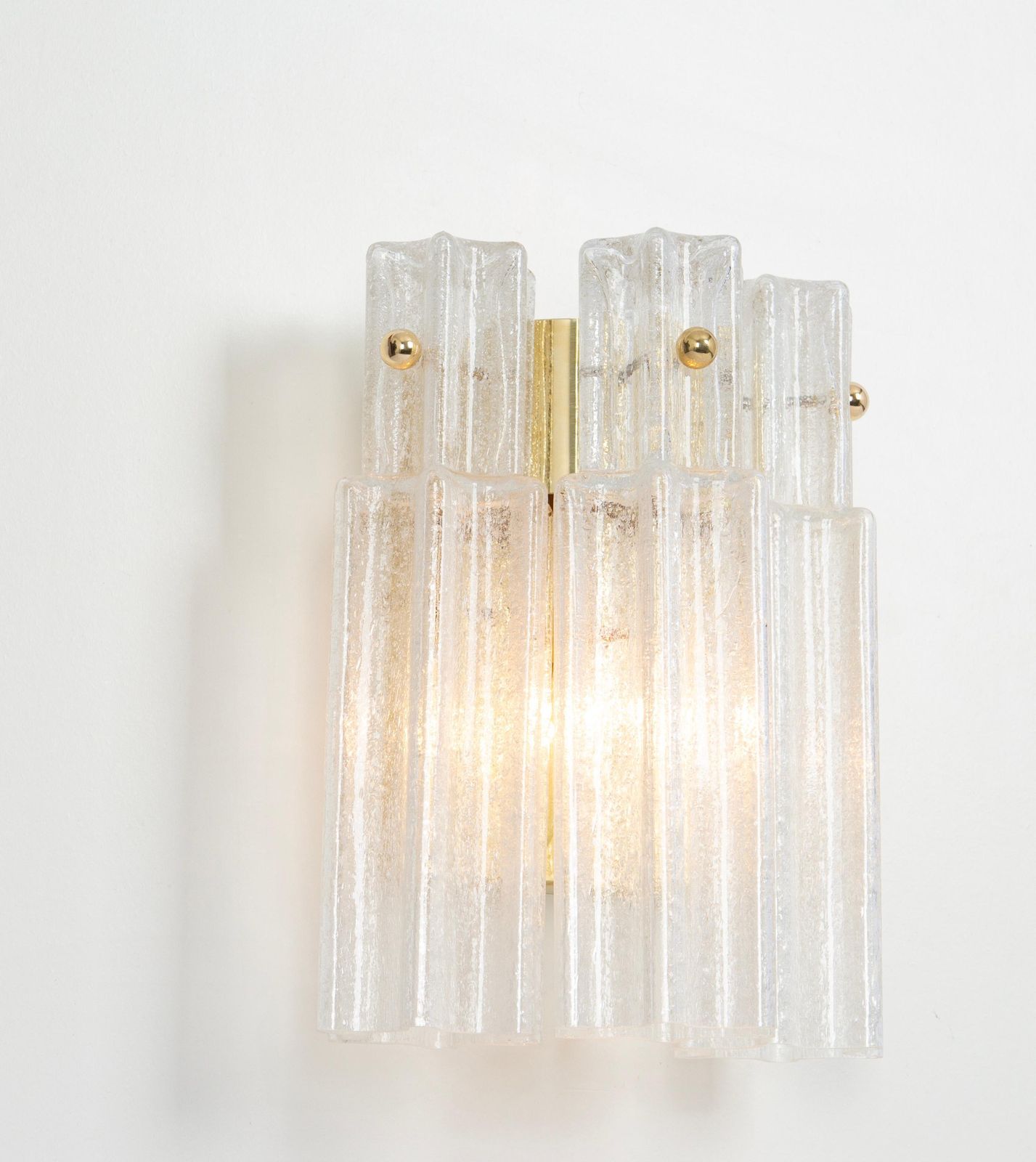 1 Of 2 Sets Of Frosted Glass Wall Lights By Limburg, Germany, 1960s photo vinterior