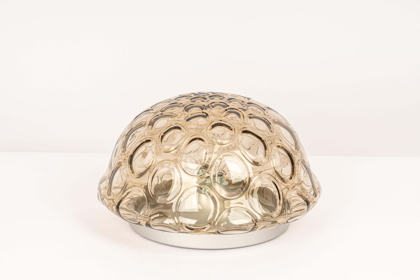 1 Of 2 Midcentury Flushmount / Wall Light Smoked Glass, Sputnik, Germany photo for sale