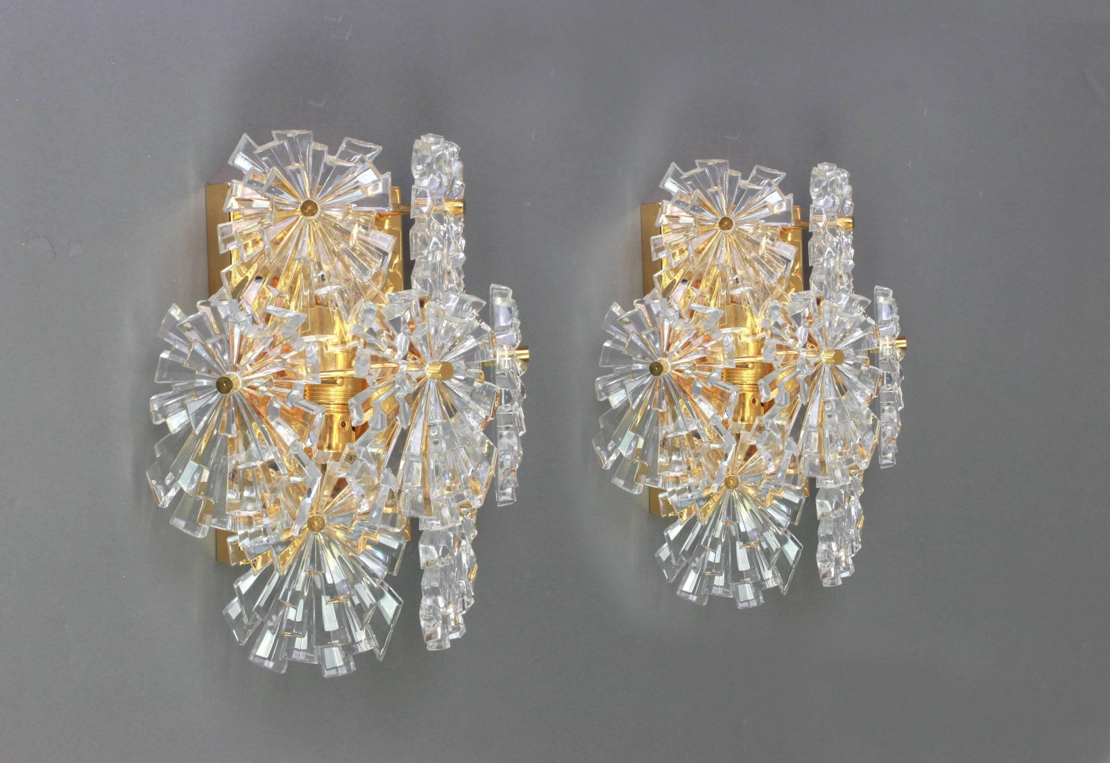 1 Of 2 Sets Wonderful Pair Of Crystal Sconces By Kinkeldey, Germany, 1970s photo for sale