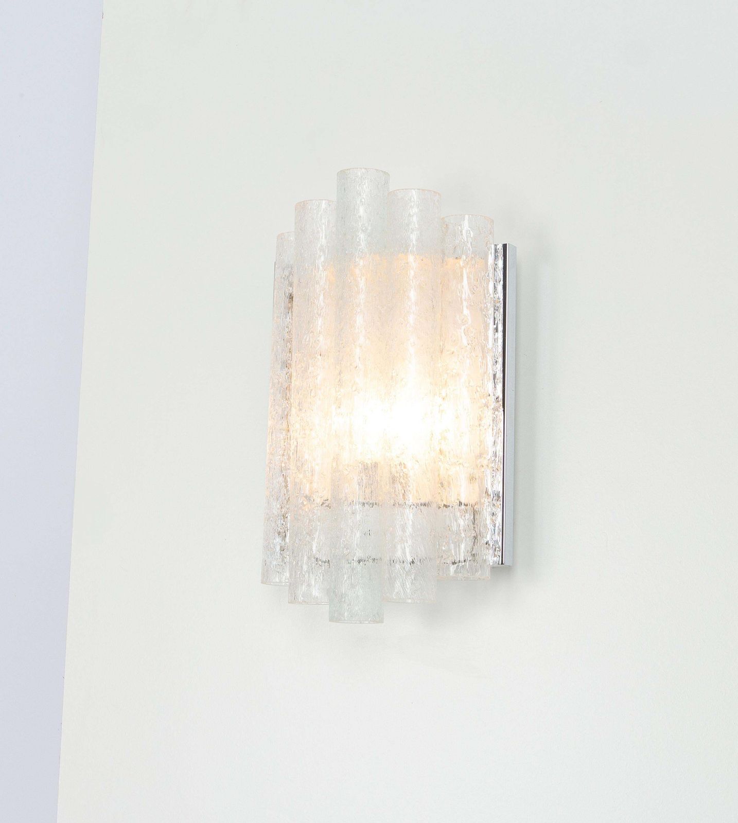 Pair Of Chrome And Glass Wall Sconces By Doria, Germany, 1960s photo vinterior