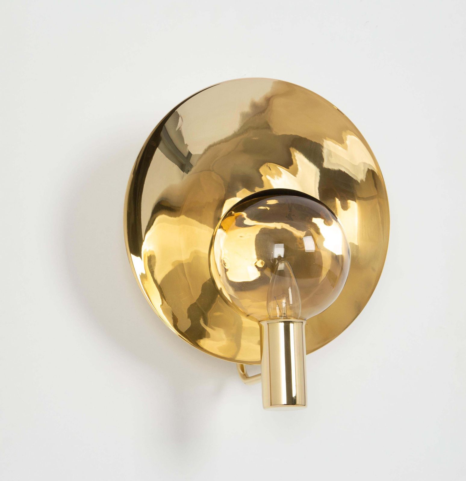Stunning Large Brass And Smoke Glass Sconce, Hans Agne Jakobsson, Sweden, 1970s photo for sale