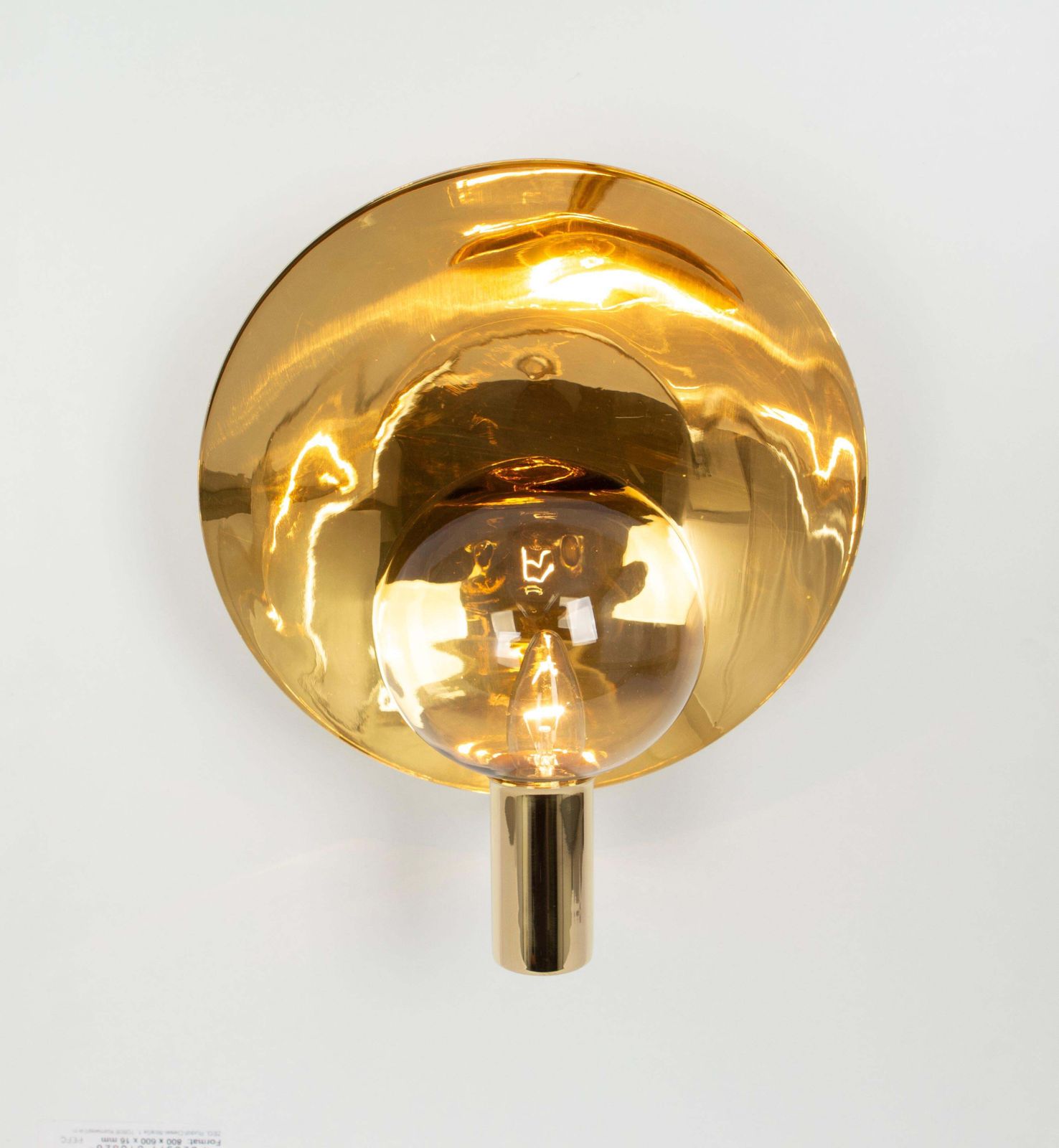 Stunning Large Brass And Smoke Glass Sconce, Hans Agne Jakobsson, Sweden, 1970s photo vinterior