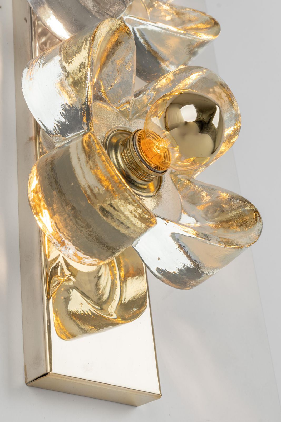 1 Of 2 Stunning Glass Wall Light By Sische, Germany, 1970s photo vintage