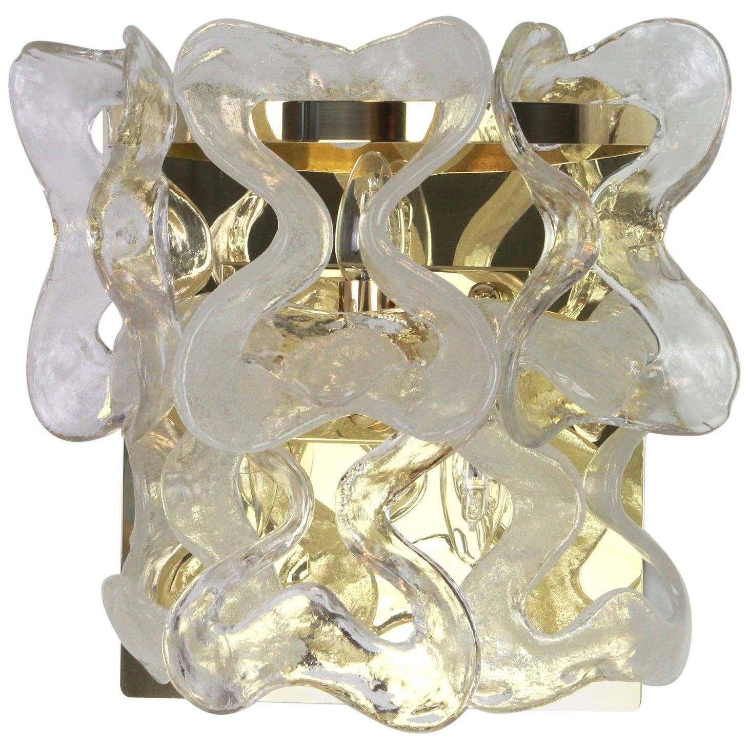 1 Of 2 Large Murano Glass Wall Sconce By Kalmar Mod. Catena, Austria, 1960s photo Lighting