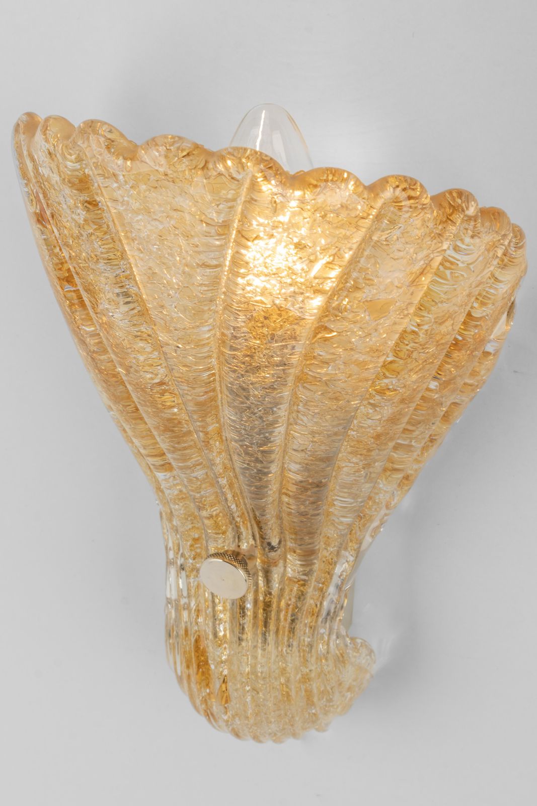 photo furniture Pair Of Murano Ice Glass Brass Sconces By Hillebrand, Germany, 1970s