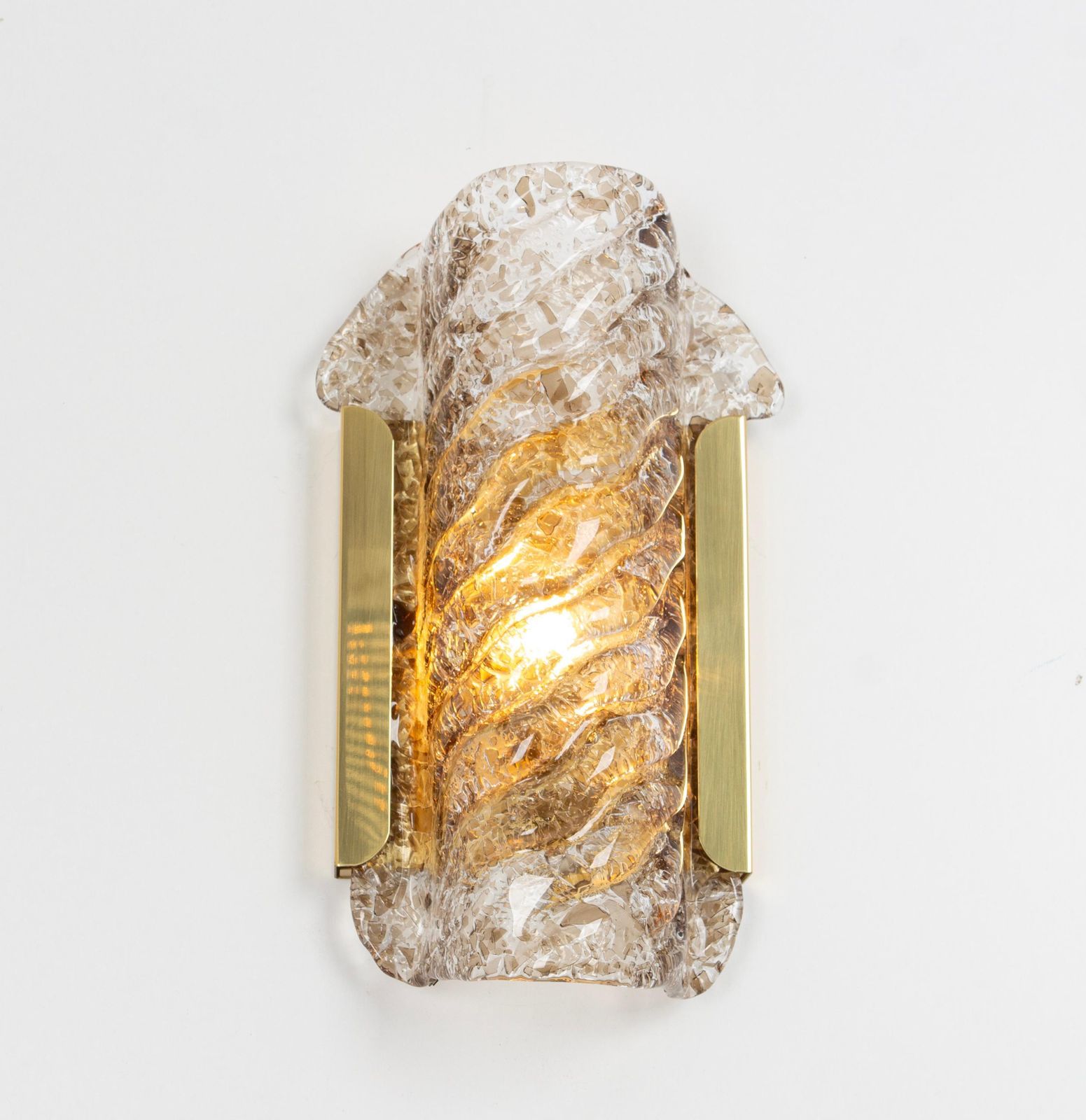 1 Of 4 Pairs Of Dark Toned Murano Glass Wall Sconces By Kaiser, Germany, 1970s photo vinterior