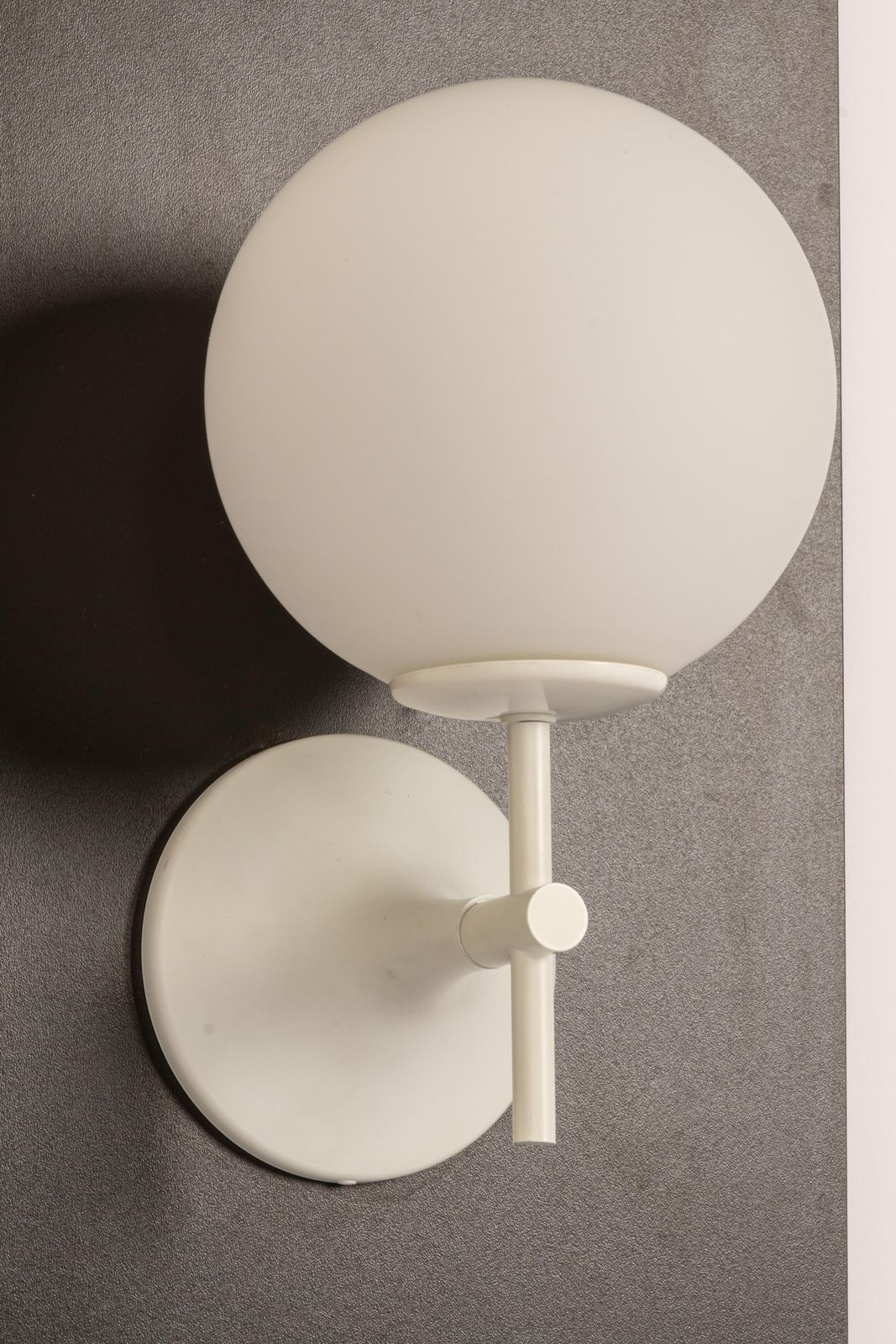 1 Of 3 Pairs Of Sconces Opal Glass Wall Lights, Temde, Switzerland, 1960s photo for sale