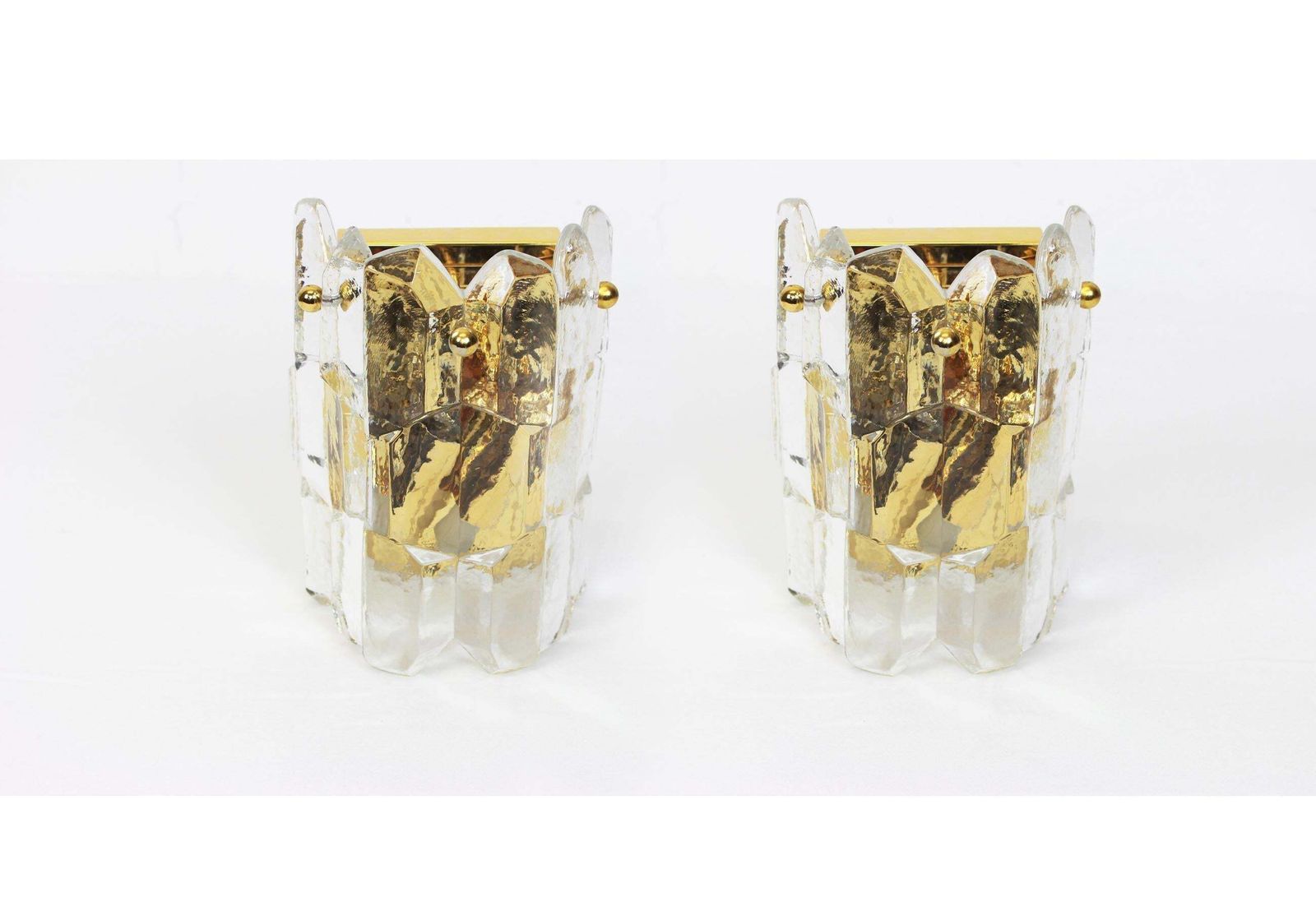 photo furniture 1 Of 2 Sets Of Kalmar Gilded Sconces Murano Wall Lights Palazzo, Austria, 1970s