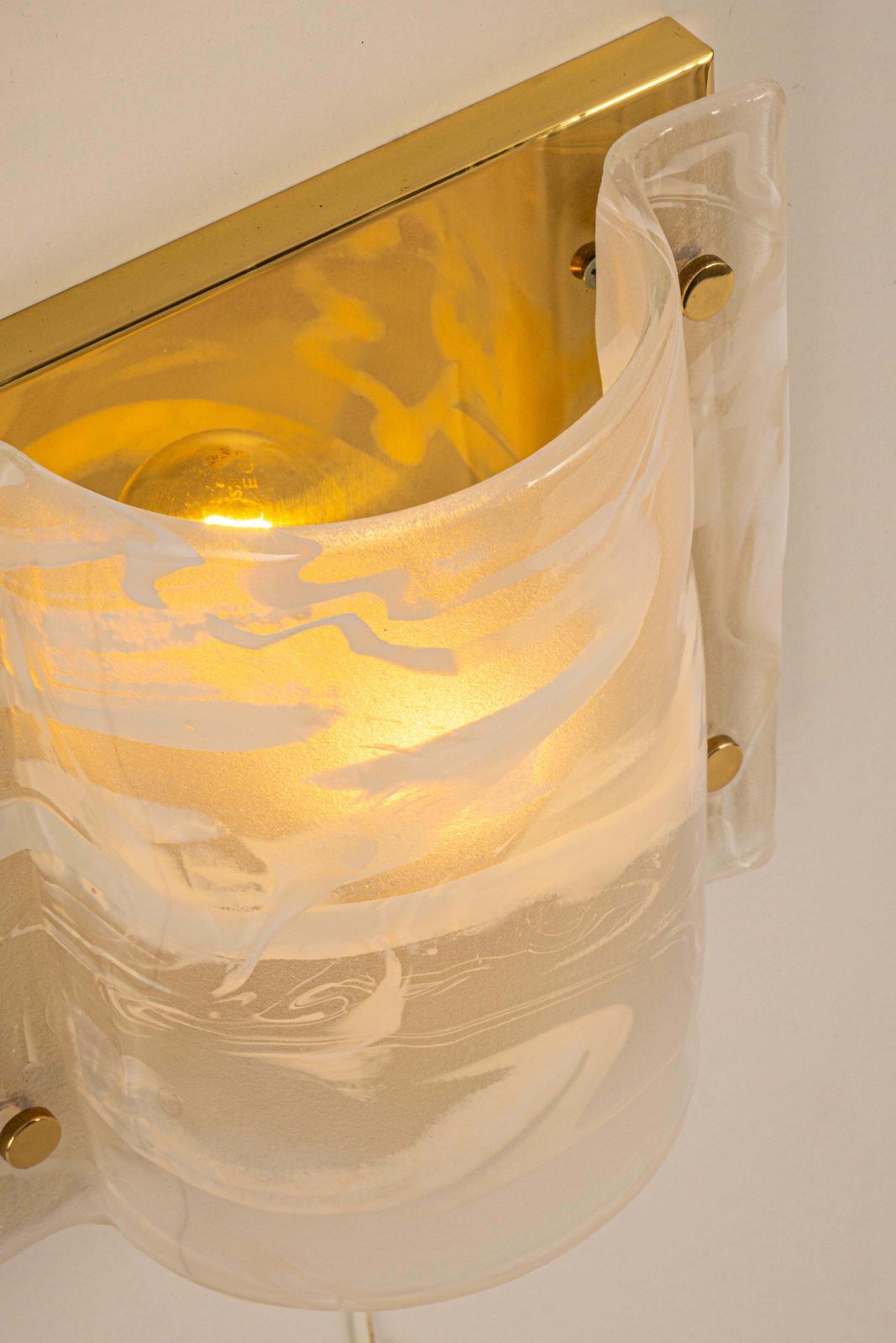 Pair Of Murano Glass Wall Sconces By Hillebrand, Germany, 1970s photo vintage