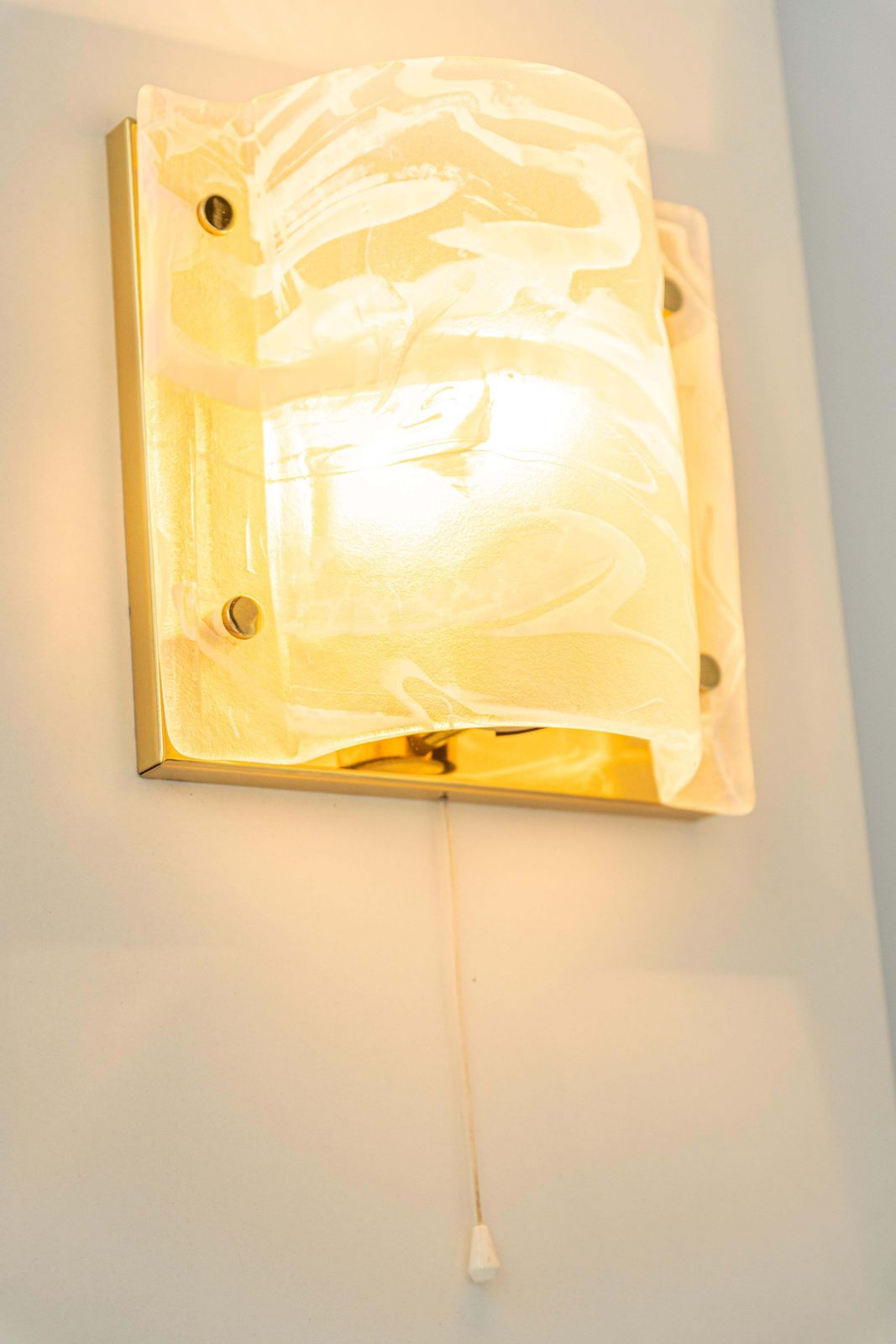 photo for sale Pair Of Murano Glass Wall Sconces By Hillebrand, Germany, 1970s