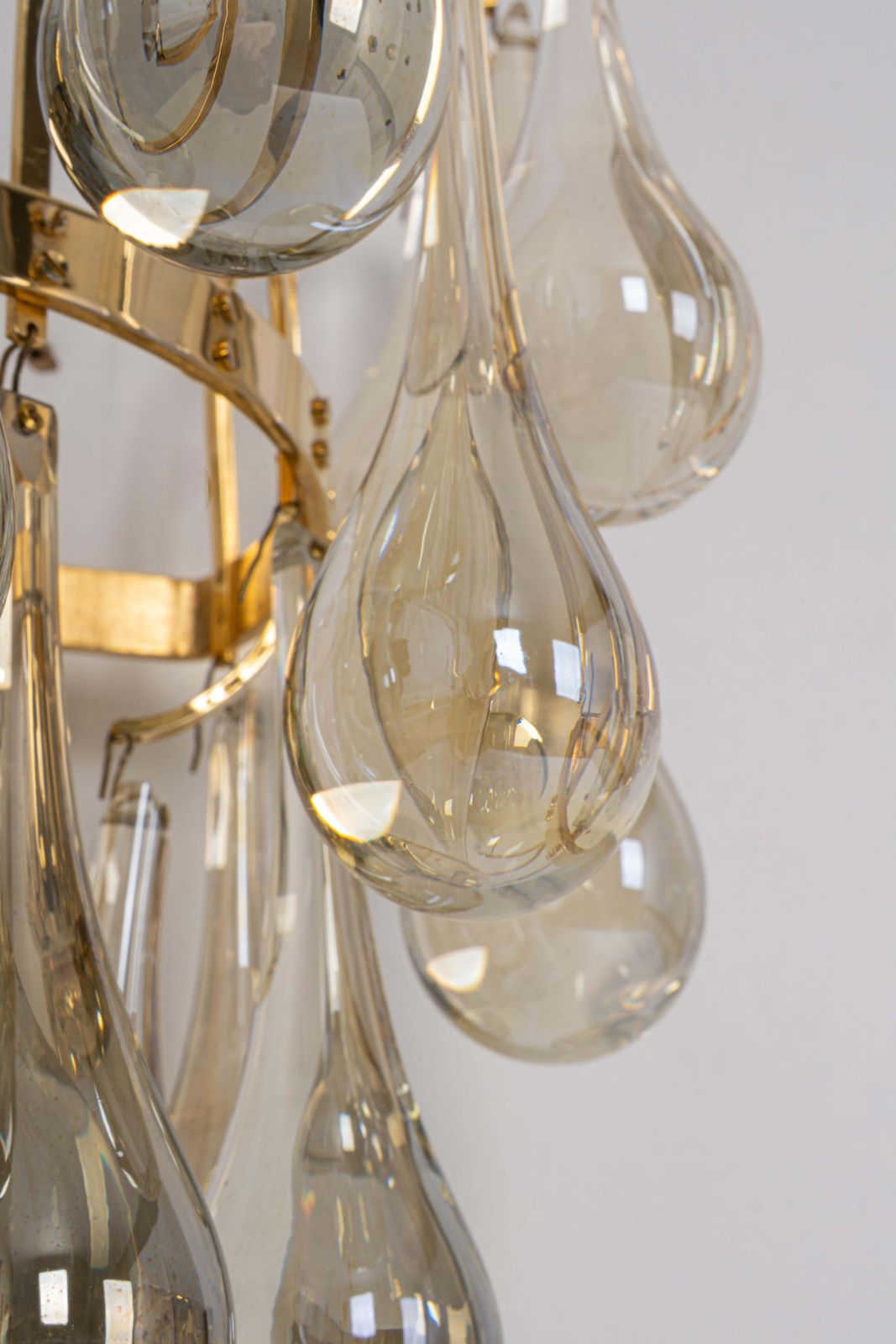 Large Pair Of Golden Gilded Brass And Crystal Sconces By Palwa, Germany, 1970s photo Lighting