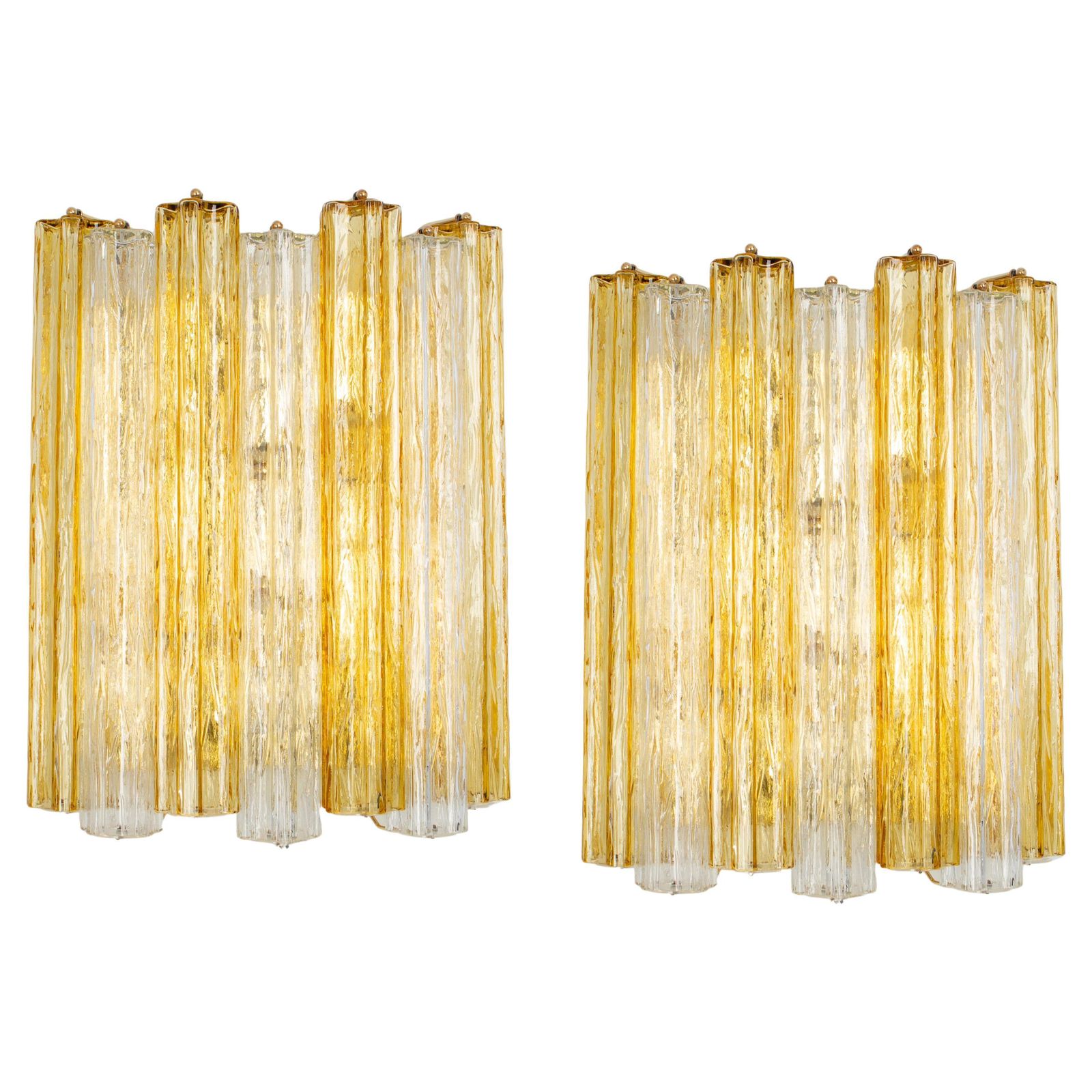 Pair Of Stunning Large Kalmar Sconces Tronchi Wall Lights Kalmar, Austria, 1970s
