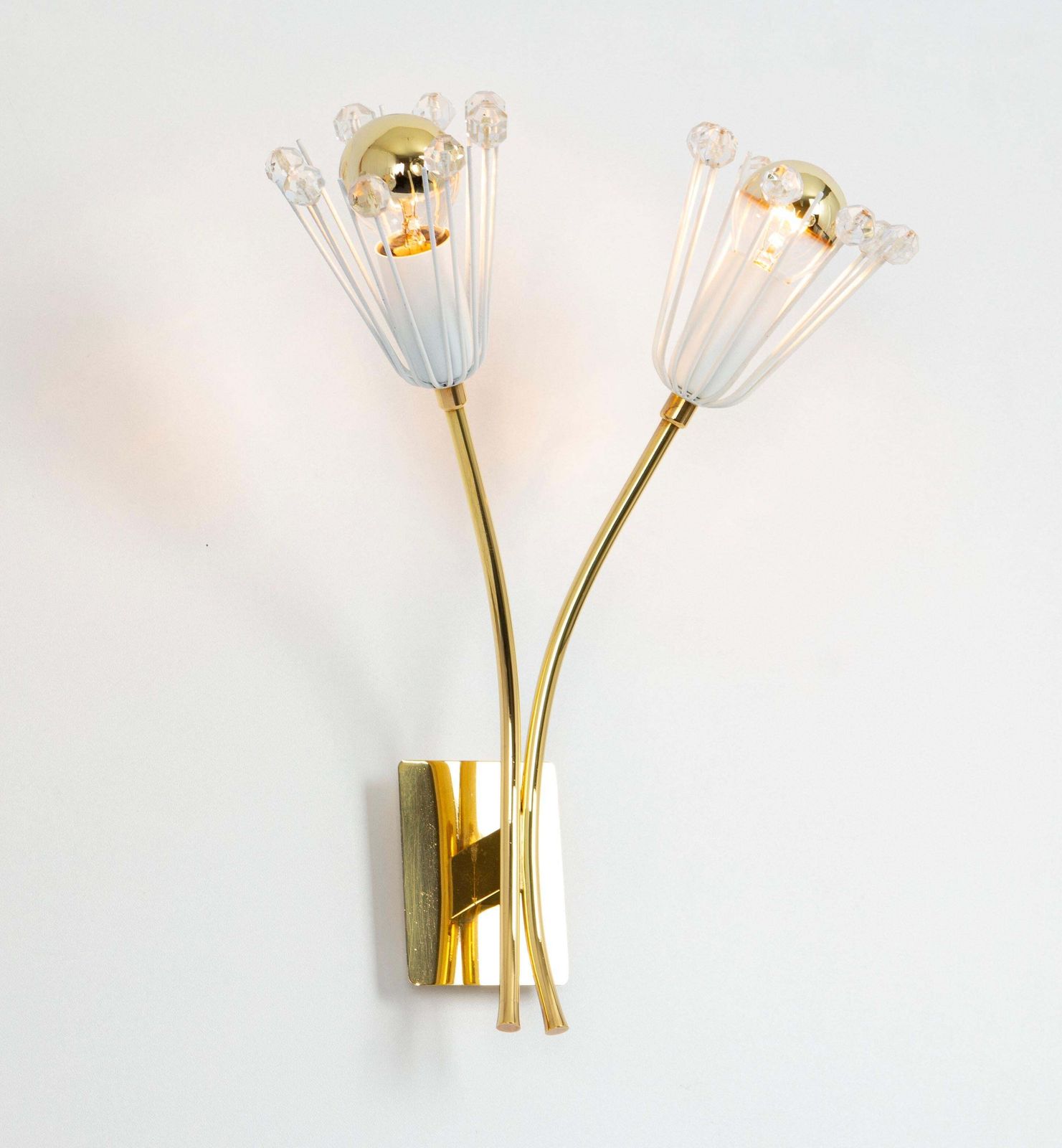 Pair Of Stunning Brass And Glass Wall Sconces Designed By Emil Stejnar, 1960s photo 1290.0