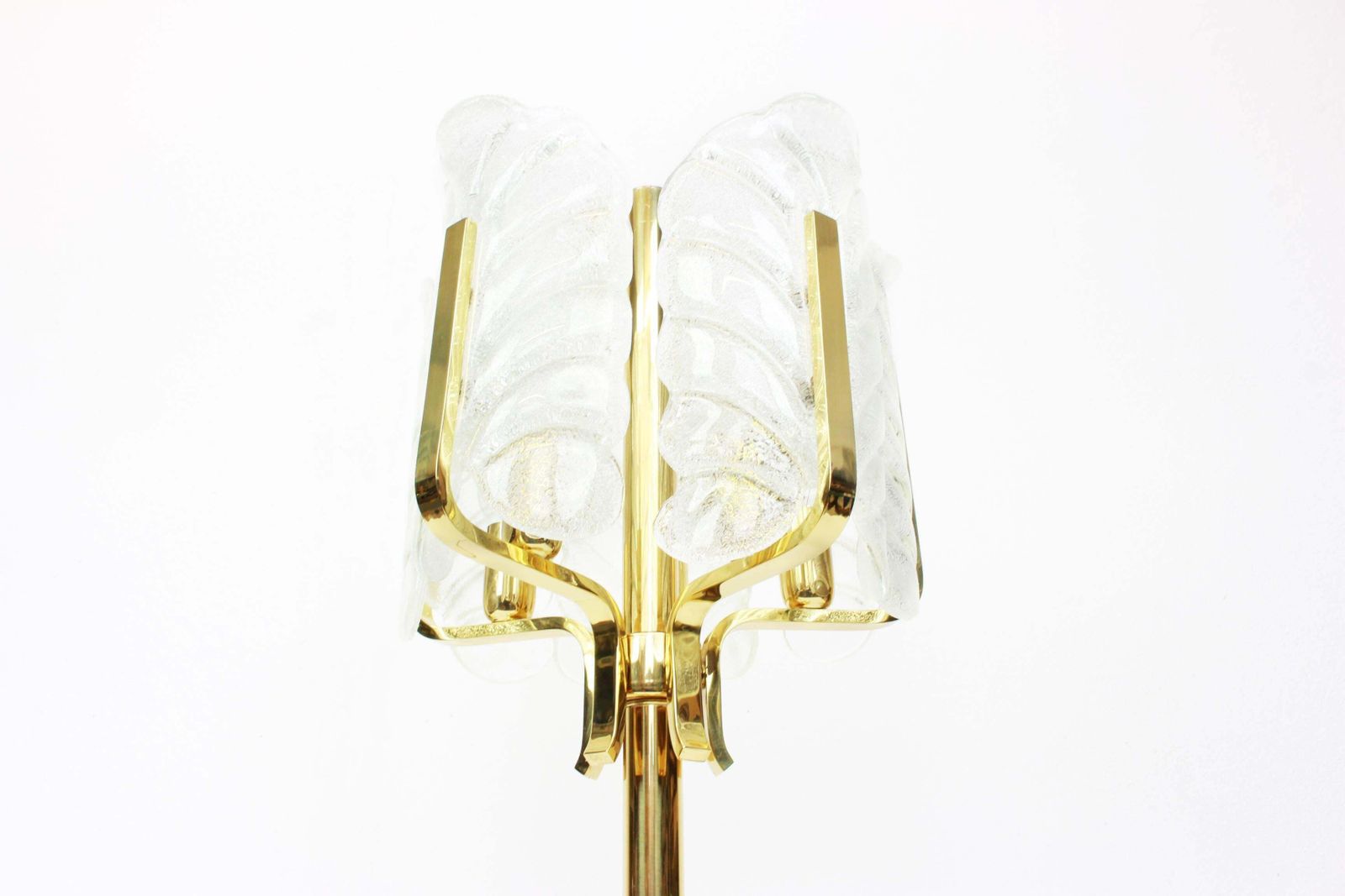 1 Of 2 Rare Carl Fagerlund For Orrefors Table Lamp, Murano Glass Leaves, 1960s photo furniture