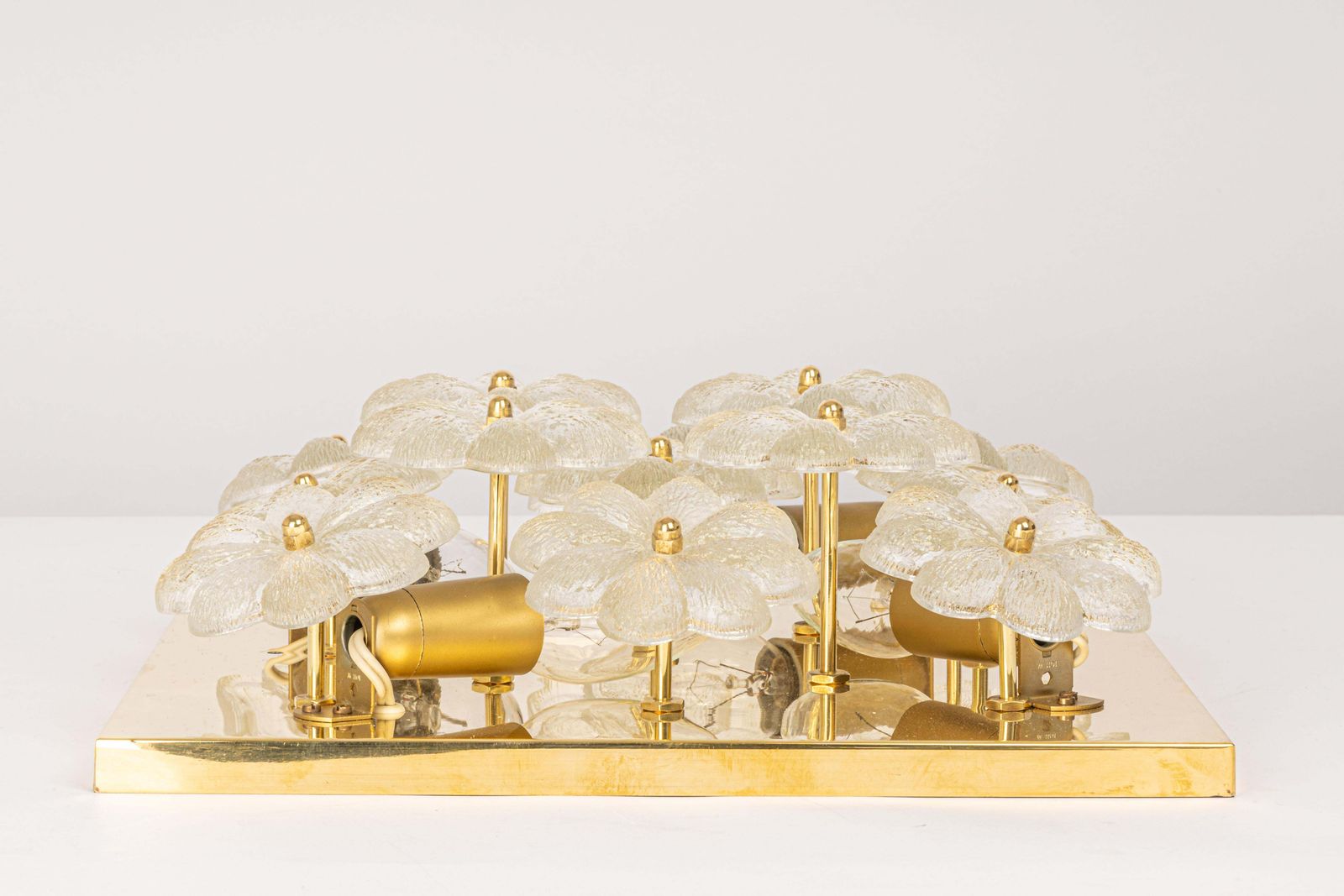 1 Of 2 Stunning Petite Glass Flower Wall /Flush Mount Light E. Palme, Germany photo furniture