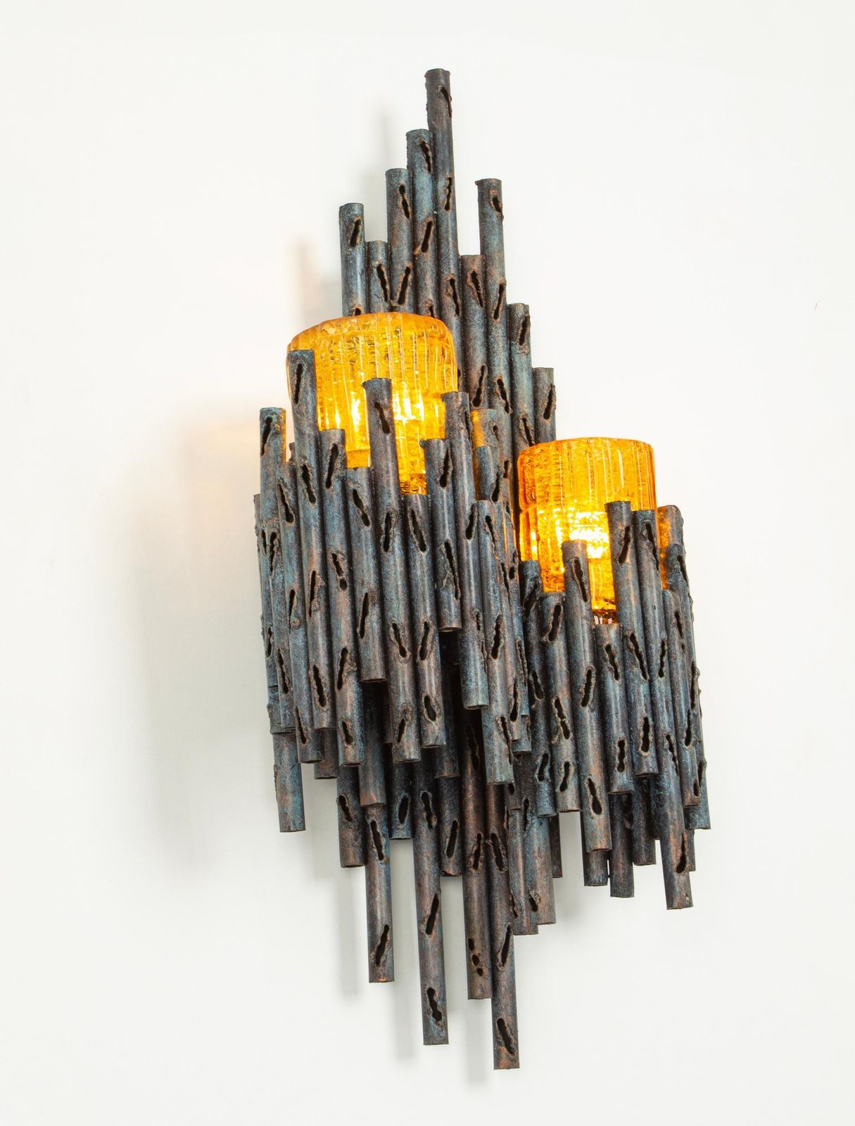 1 Of 2 Mid Century Murano Wall Sconces By Tom Ahlstrom And Hans Ehrlich photo vinterior
