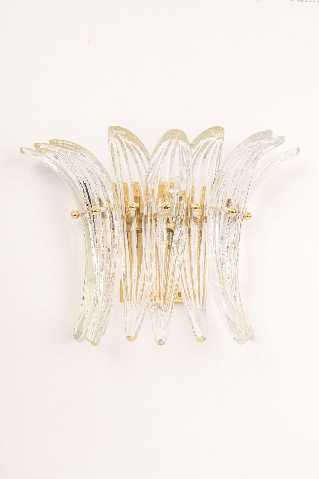 1 Of 2 Sets Of Large Kalmar Sconces Palmette Wall Lights, Austria, 1970s photo vinterior