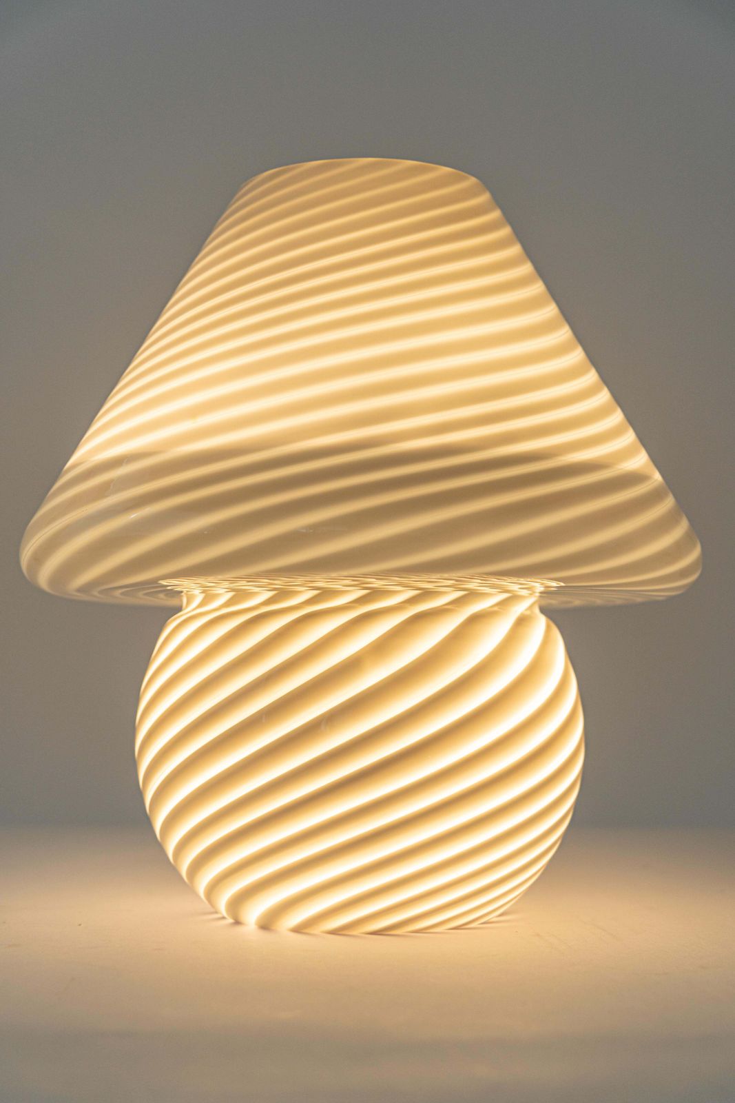Wonderful Glass Mushroom Table Lamps By Peill & Putzler, Germany, 1970s photo vintage