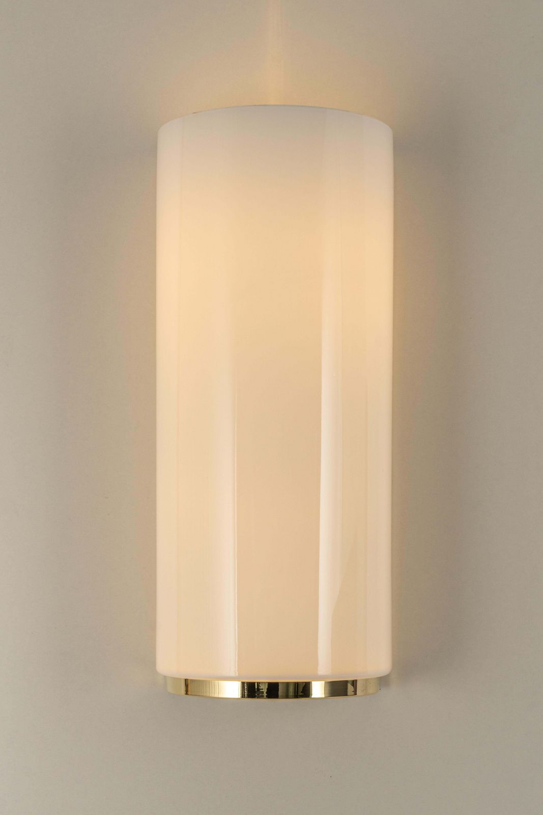 Pair Of Large Opal Glass Brass Sconces Designed By Limburg, Germany photo vinterior