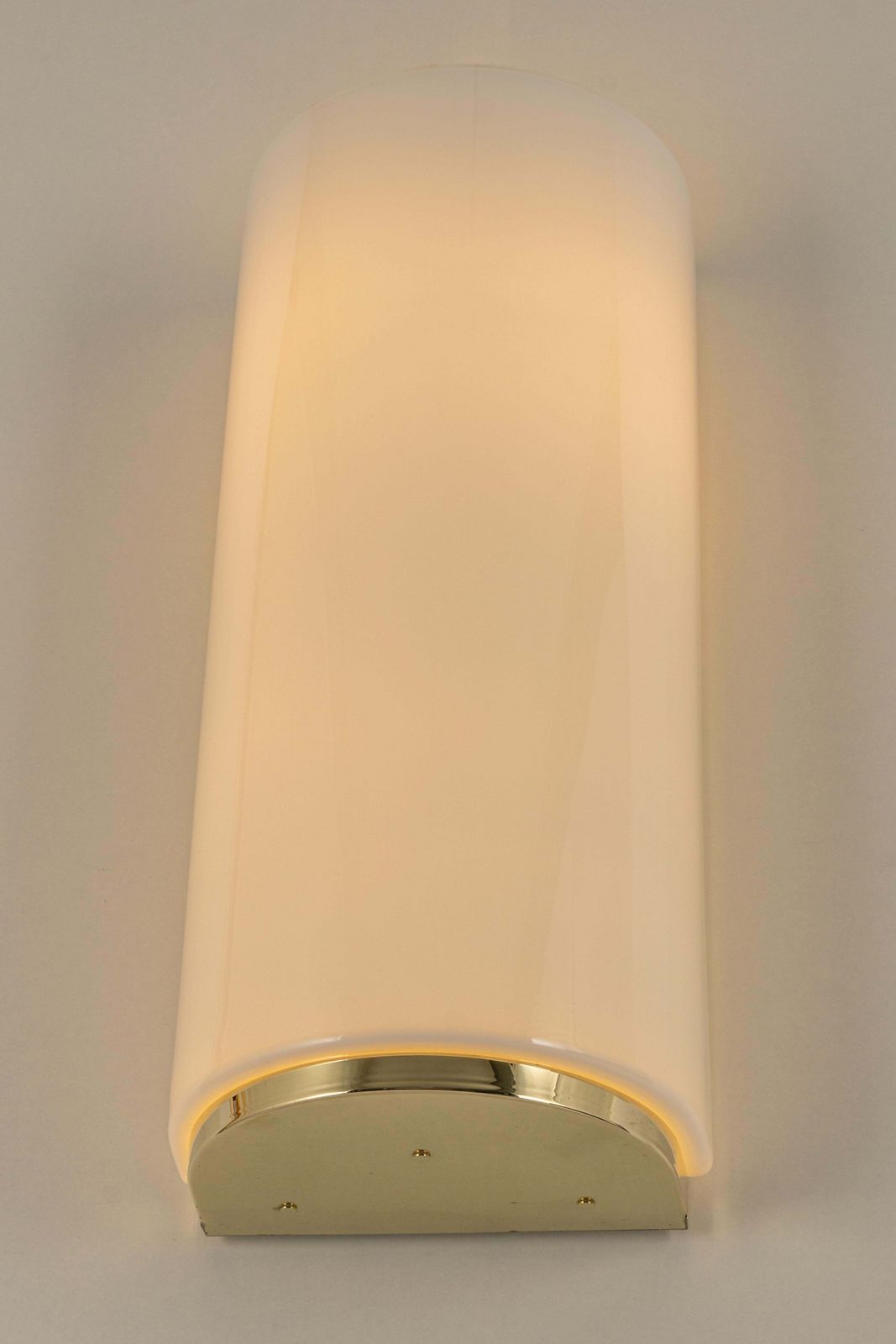 Pair Of Large Opal Glass Brass Sconces Designed By Limburg, Germany photo buy