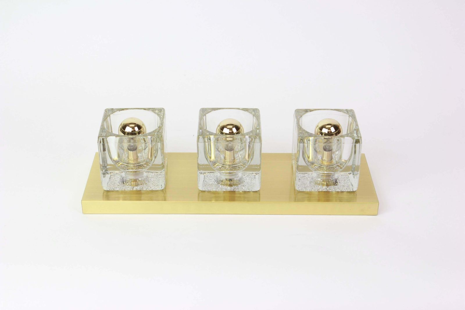 Pair Of Exclusive Crystal Glass Brass Wall Sconces By Peill & Putzler, Germany photo furniture
