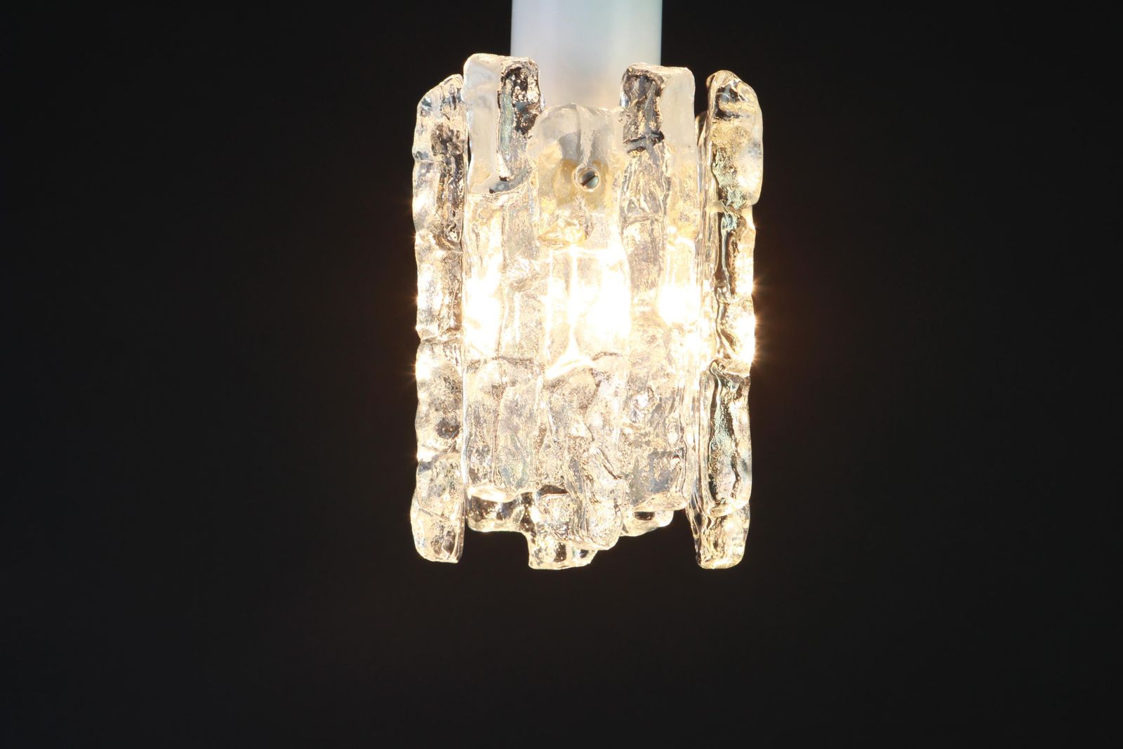 1 Of 3 Petite Murano Ice Glass Flush Mount By Kalmar, Austria, 1960s photo Lighting