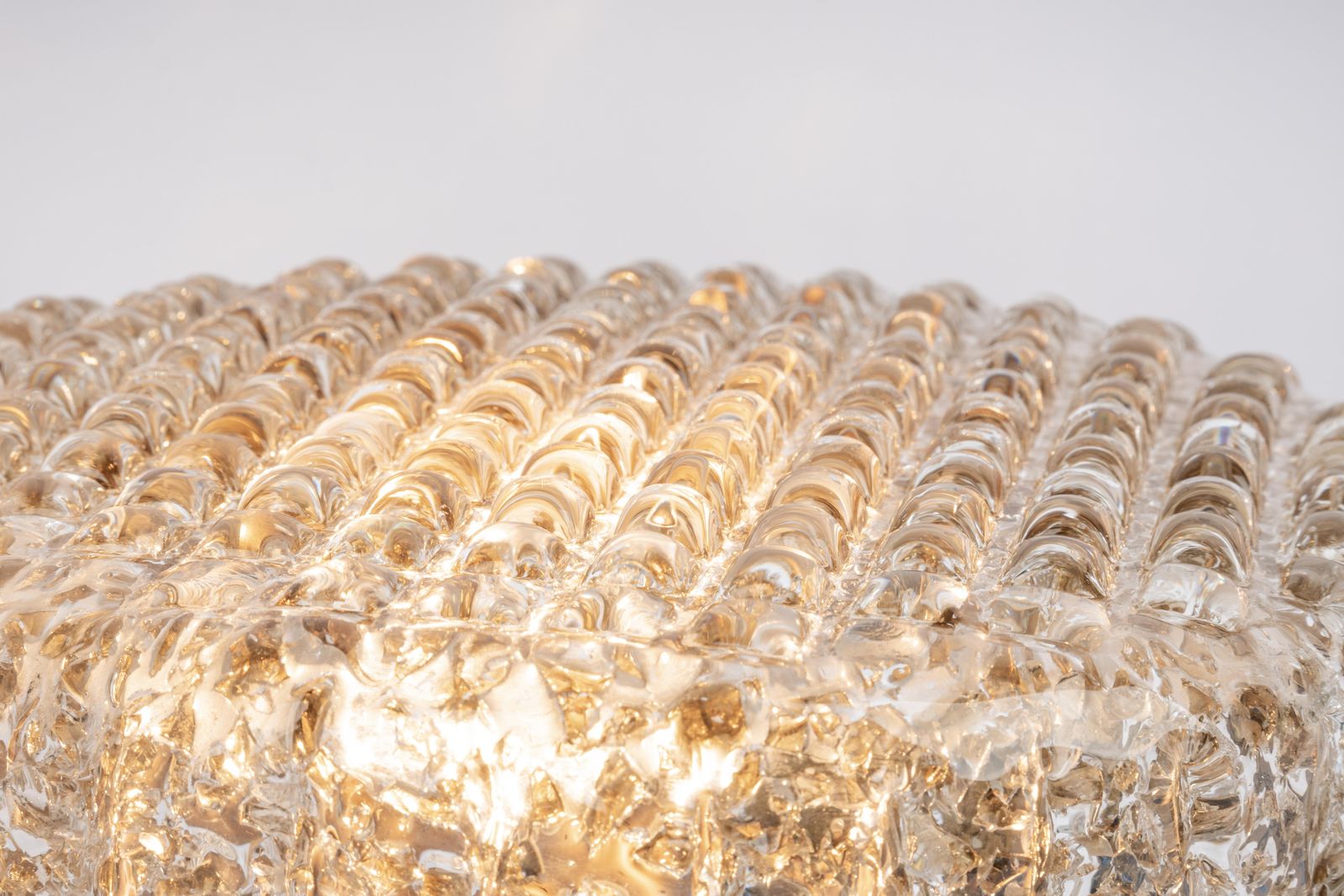 1 'Of 2' Petite Murano Amber Flushmount Wall Light By Hillebrand, Germany, 1970s photo 559.0