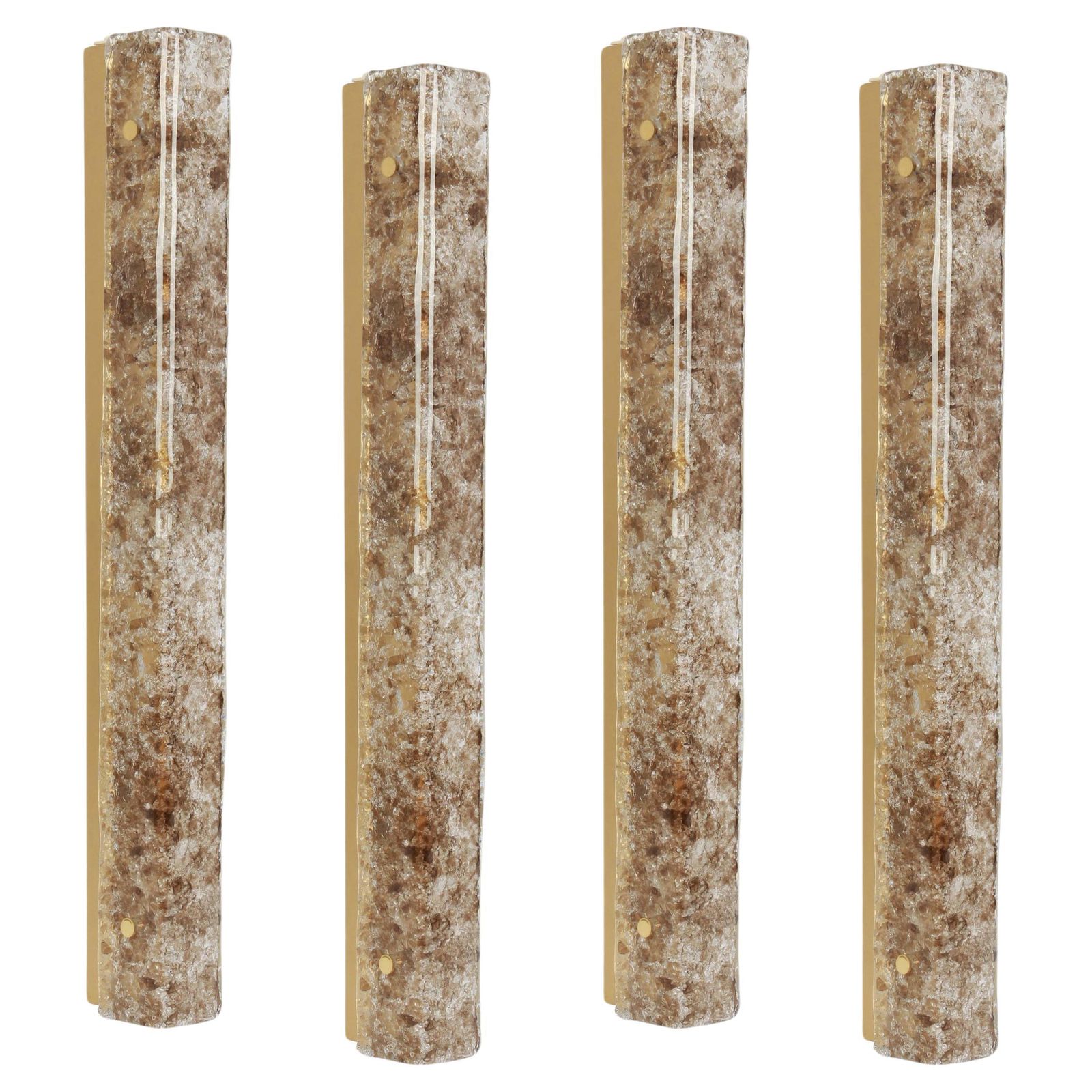 1 Of 3 Pairs Of Dark Toned Murano Glass Wall Sconces By Kaiser, Germany, 1970s