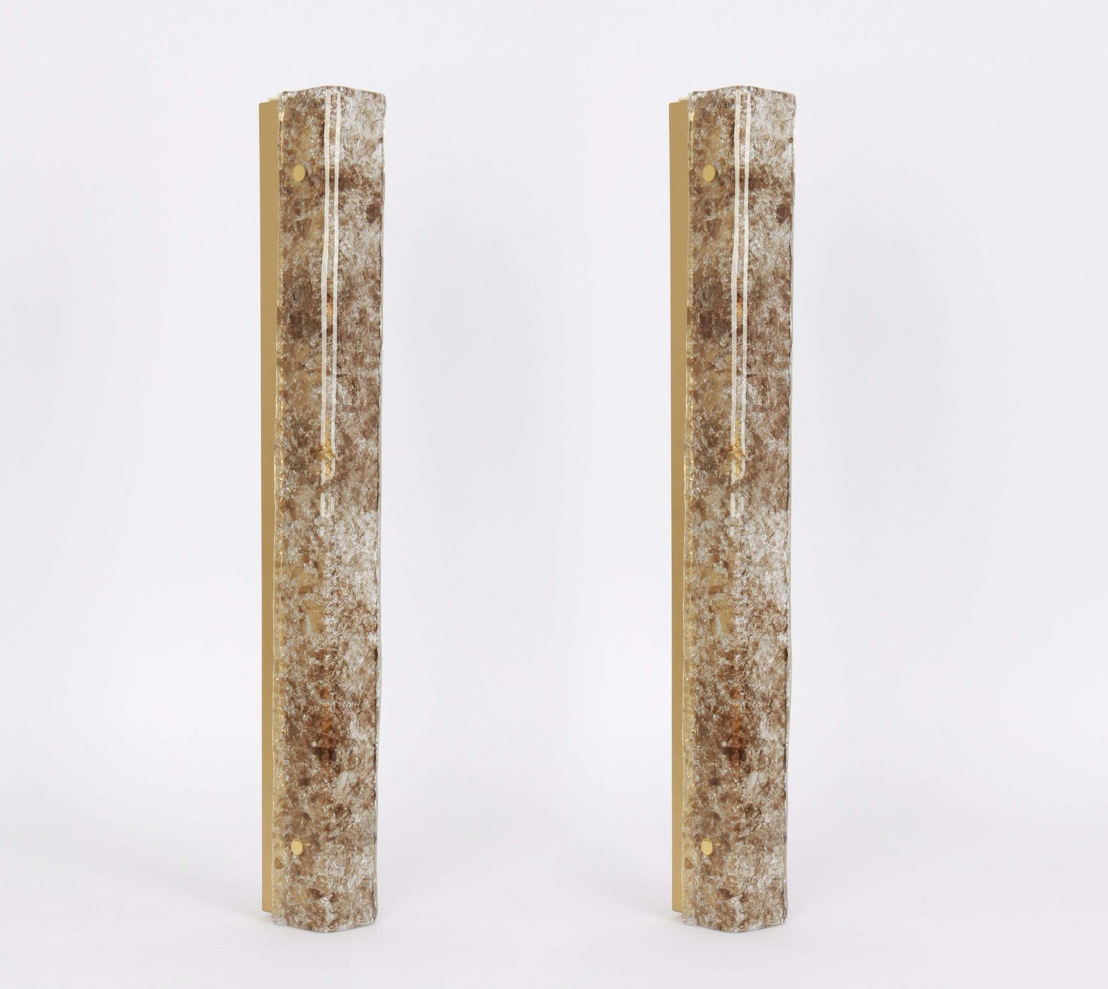 photo for sale 1 Of 3 Pairs Of Dark Toned Murano Glass Wall Sconces By Kaiser, Germany, 1970s