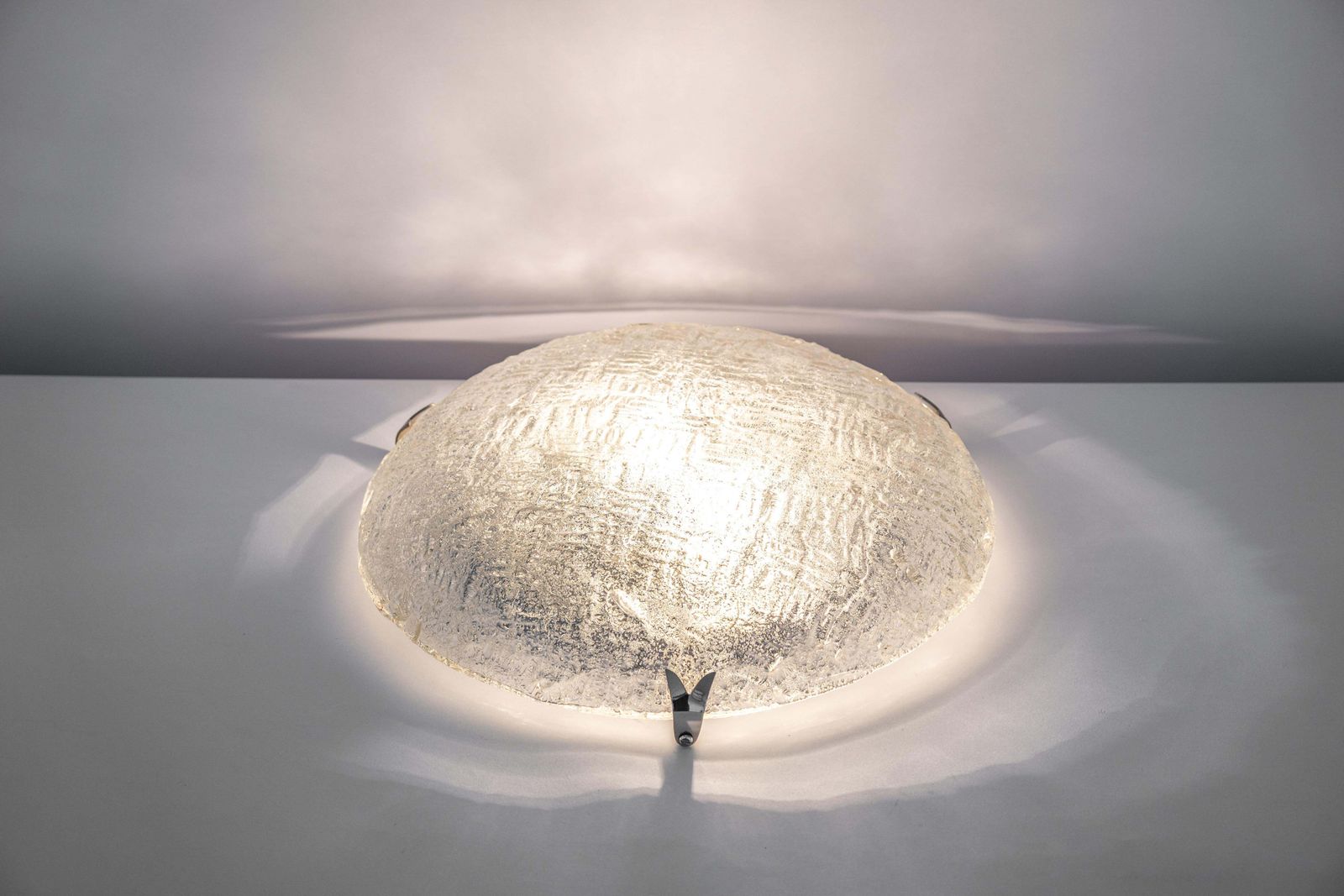 Lighting 1 Of 2 Mid Century Flushmount Murano By Hillebrand, Germany, 1970s photo