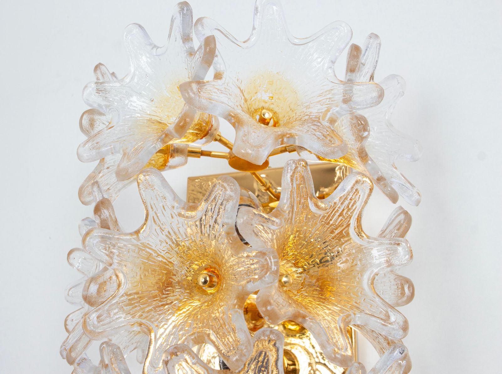 Pair Of Large Murano Glass Wall Sconce By Veart, Italy, 1980s photo buy
