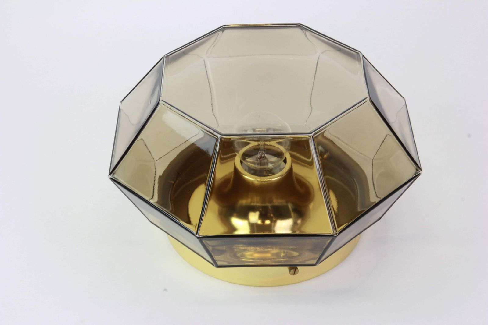 1 Of 3 Iron And Clear Glass Flush Mount By Limburg, Germany, 1960s photo for sale