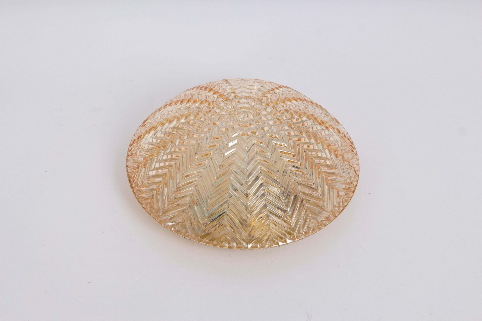 1 Of 2 Petite Round Glass Flush Mount By Limburg, Germany, 1970s photo furniture