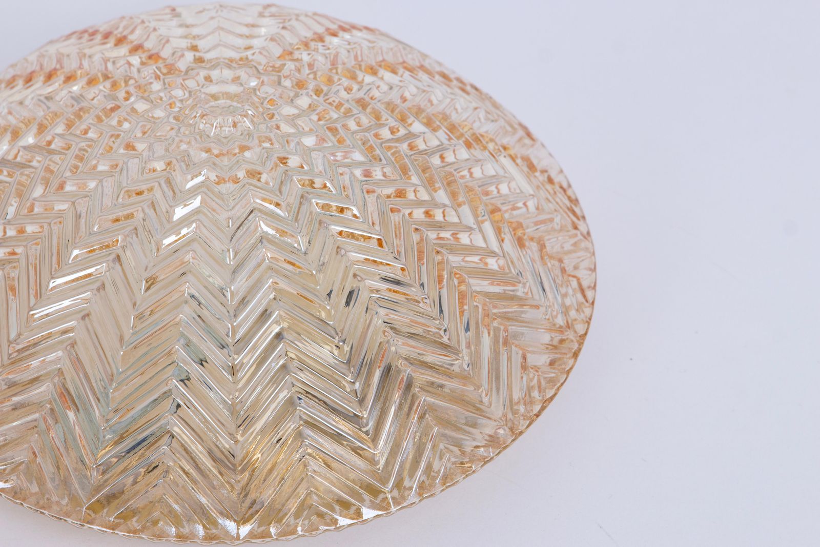 1 Of 2 Petite Round Glass Flush Mount By Limburg, Germany, 1970s photo for sale