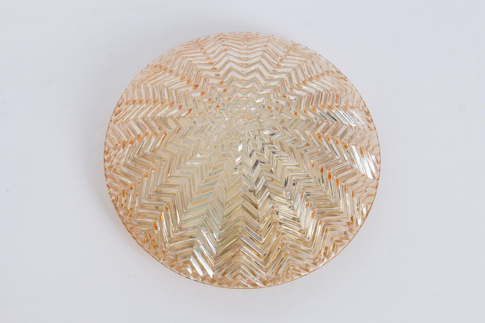 1 Of 2 Petite Round Glass Flush Mount By Limburg, Germany, 1970s photo 731.0