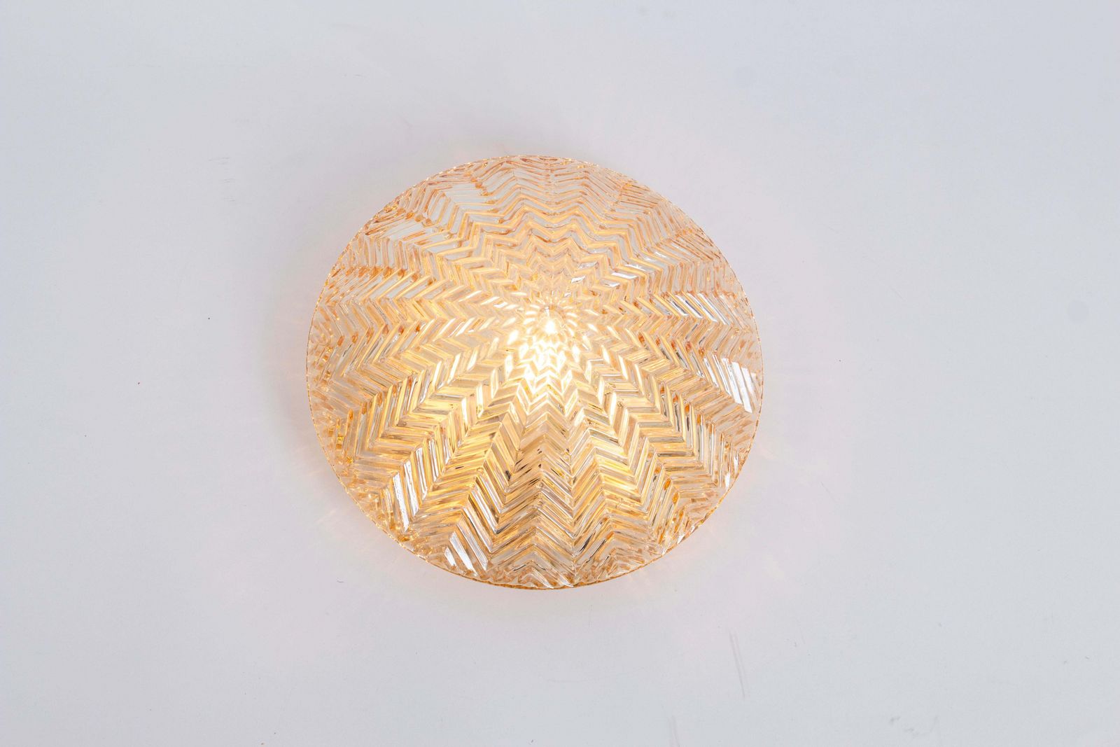 Lighting 1 Of 2 Petite Round Glass Flush Mount By Limburg, Germany, 1970s photo