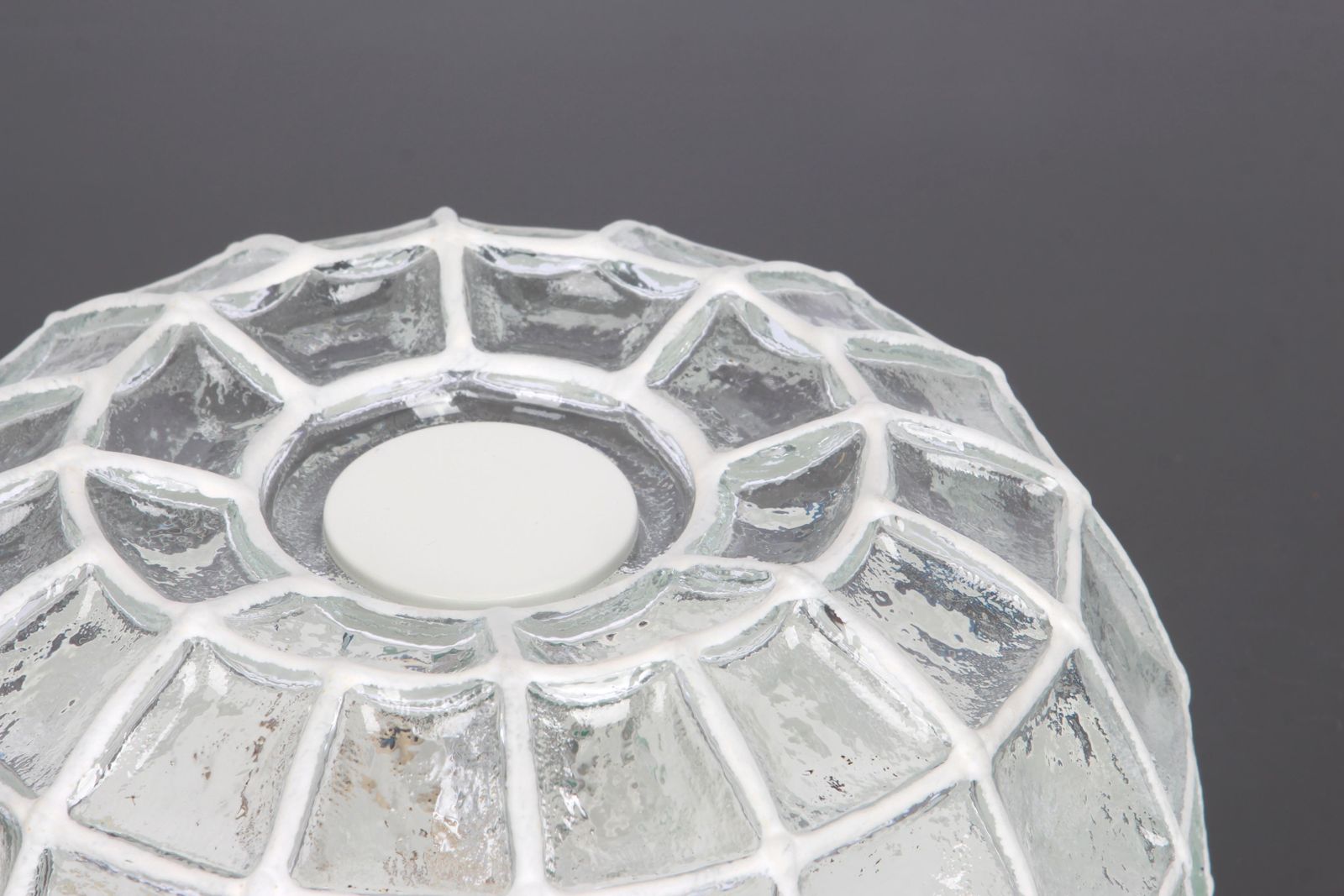 1 Of 5 White Iron And Clear Glass Ceiling Lights By Limburg, Germany, 1960s photo buy
