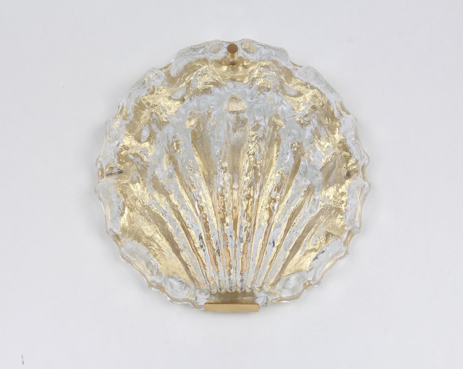 Pair Of Murano Shell Glass Wall Light Sconce By Limburg, Germany, 1970s photo for sale