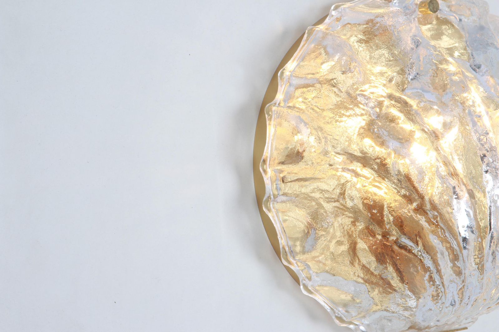 Pair Of Murano Shell Glass Wall Light Sconce By Limburg, Germany, 1970s photo vinterior