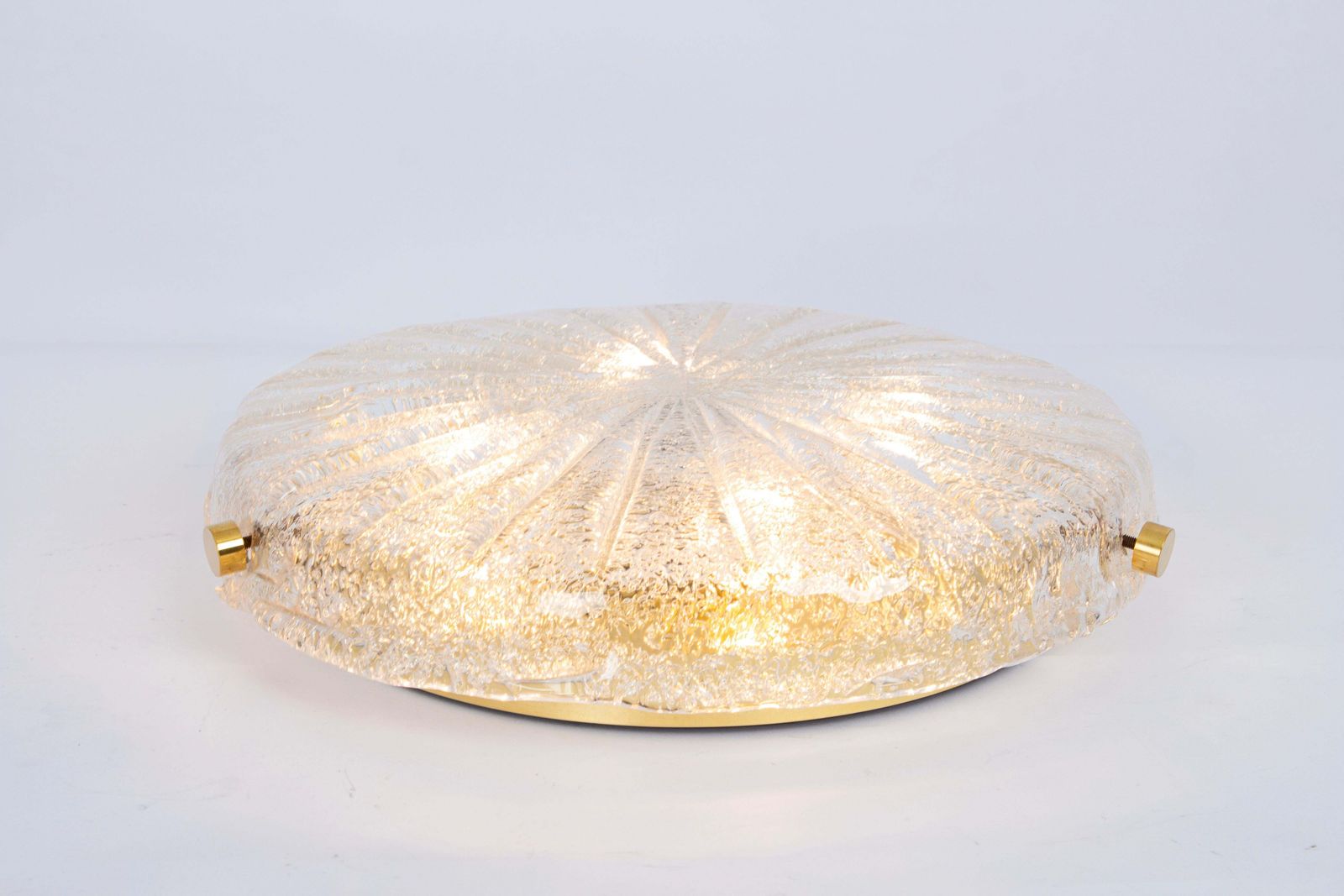 photo for sale 1 Of 3 Round Murano Amber Sunburst Flushmount By Hillebrand, Germany, 1970